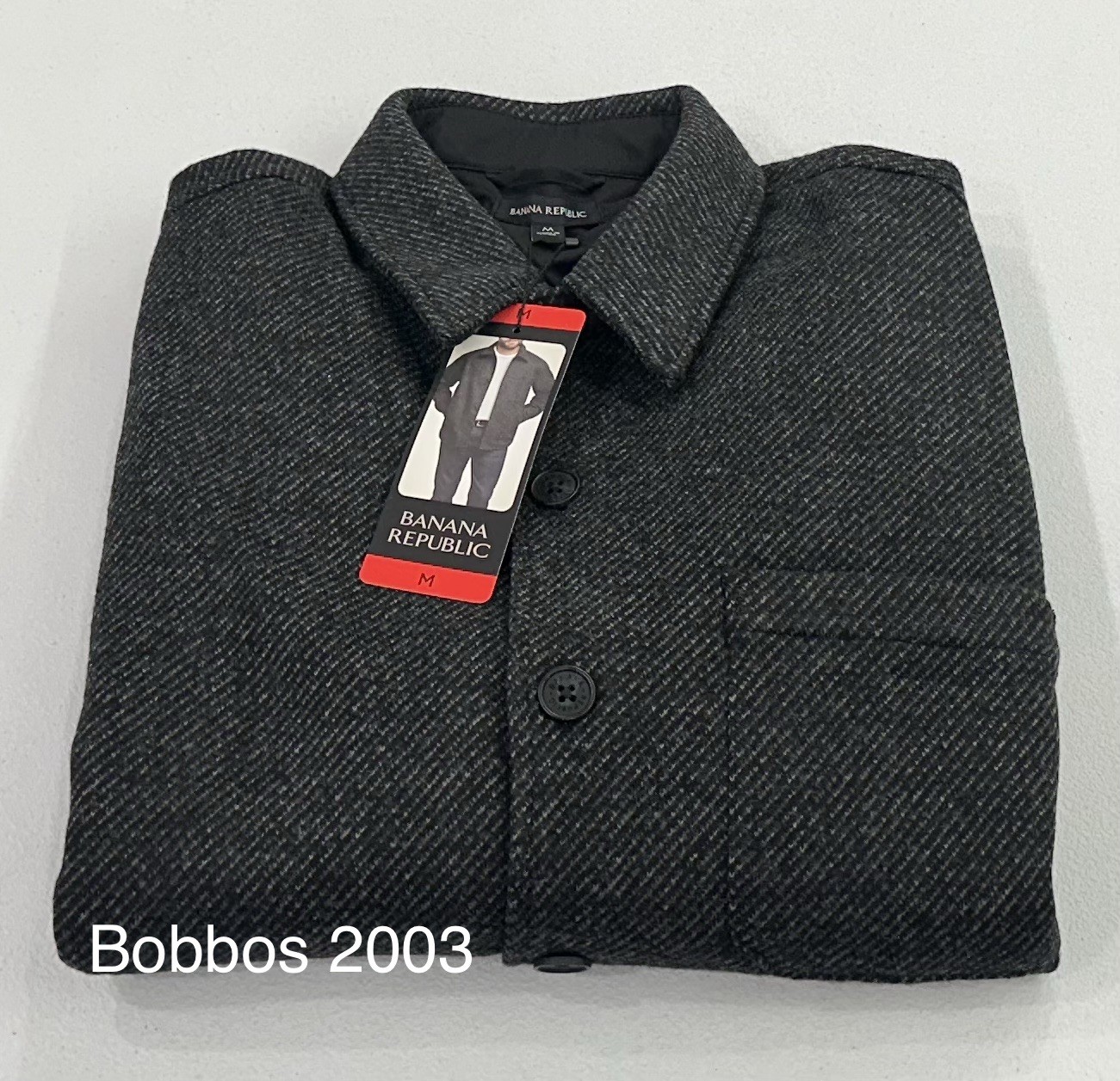 Banana Republic Men\'s Regular Fit Lined Warm Cozy Shirt Jacket, Black, Size M