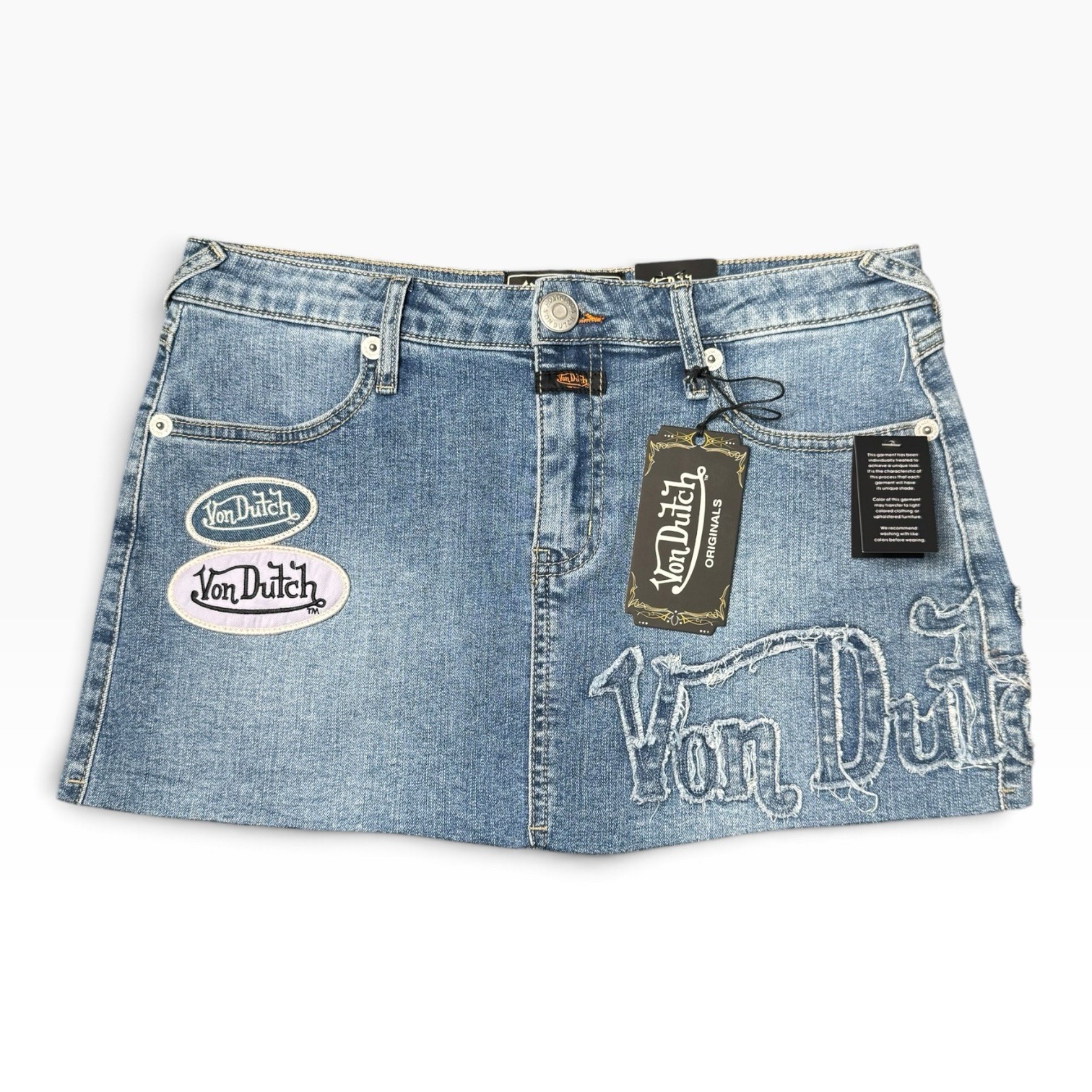 Von Dutch Womens Low Rise Micro Mini Skort Size 5 27 Y2K NWT