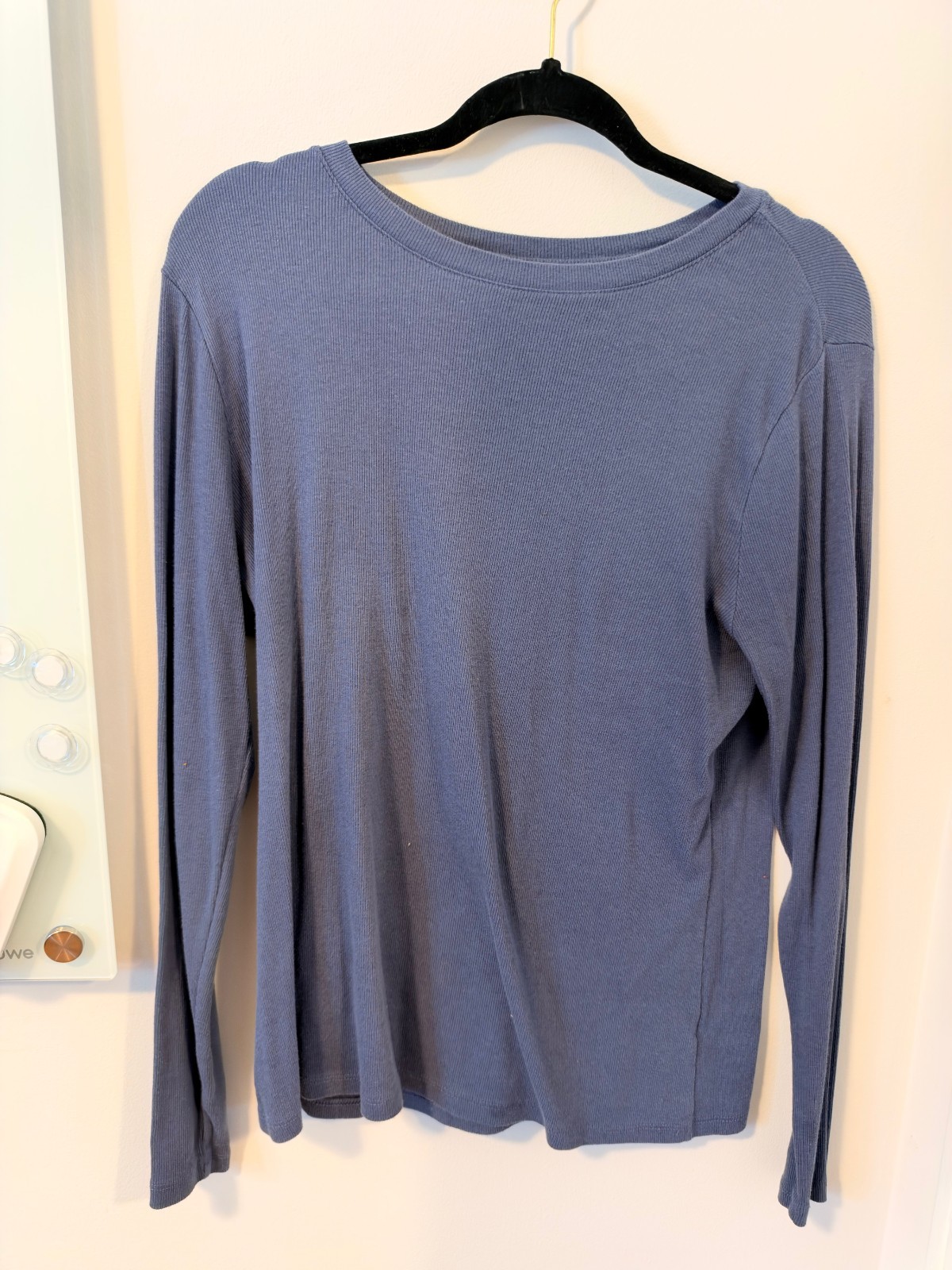 A New Day Blue Ribbed Long Sleeve Top Large