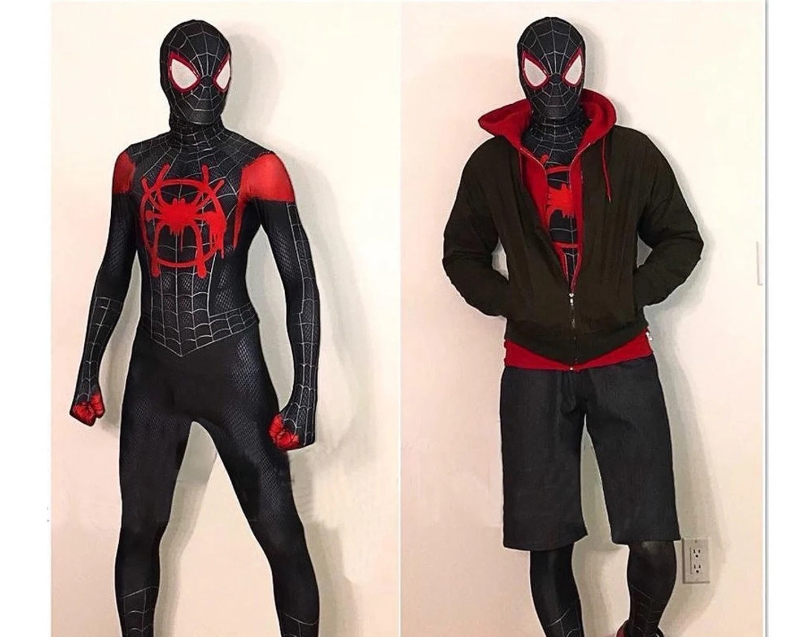 Miles Spiderman Jumpsuit Into the Spider Verse Kids Adult Costume Cosplay