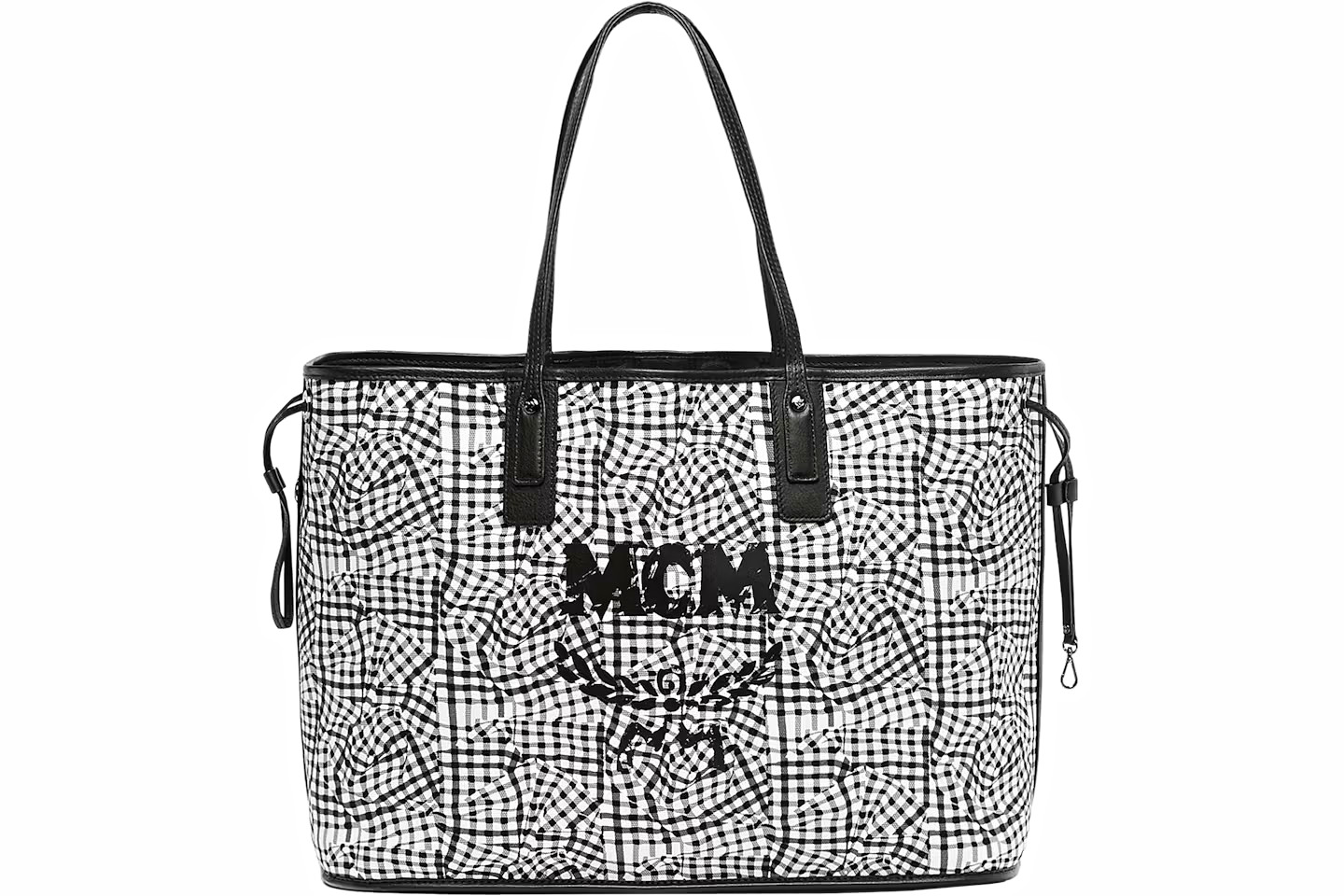 MCM Liz Large Visetos Monogram Reversible Tote Bag w/ Pouch Black