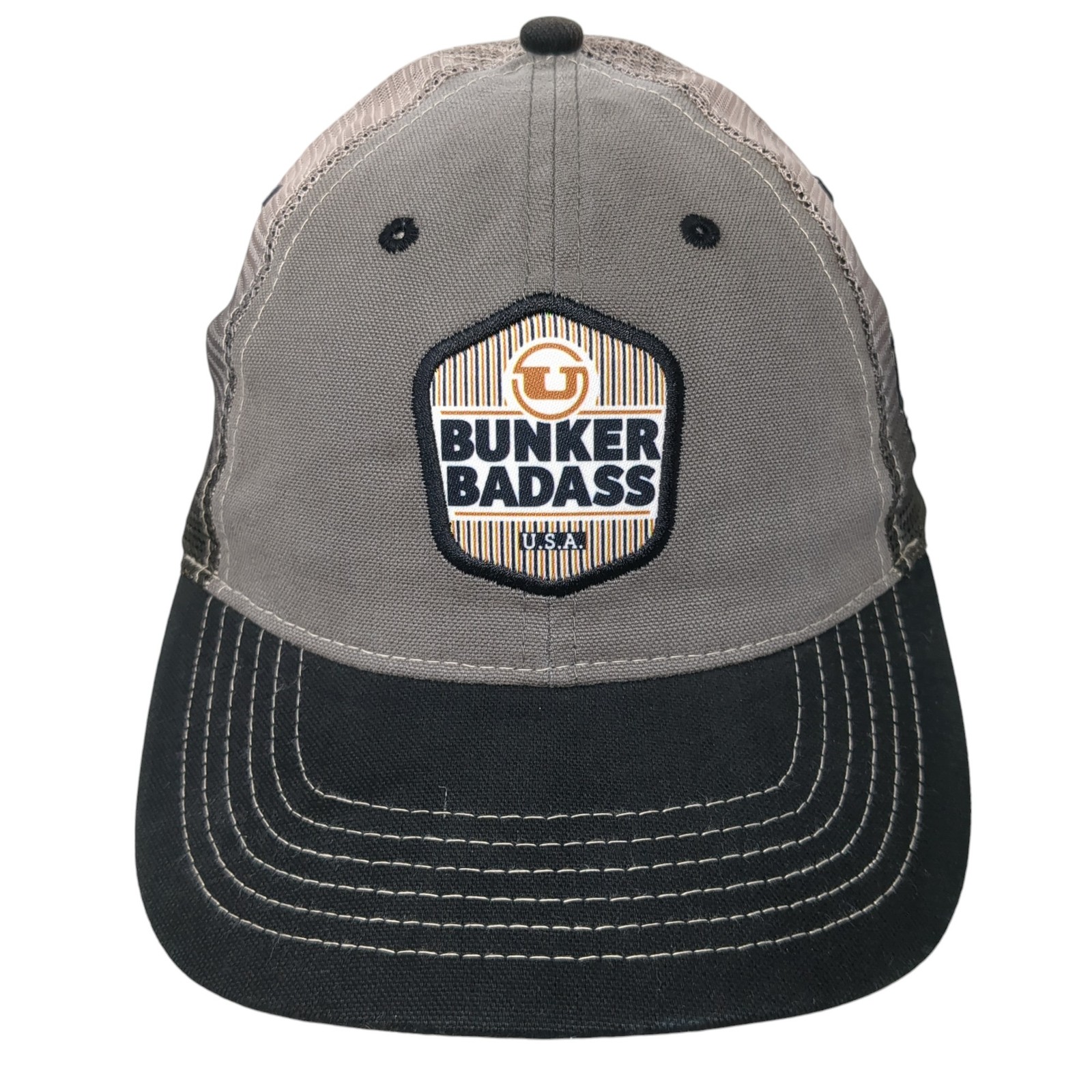 Bunker Badass USA Snapback Trucker Hat Multicolor One Size Adjustable