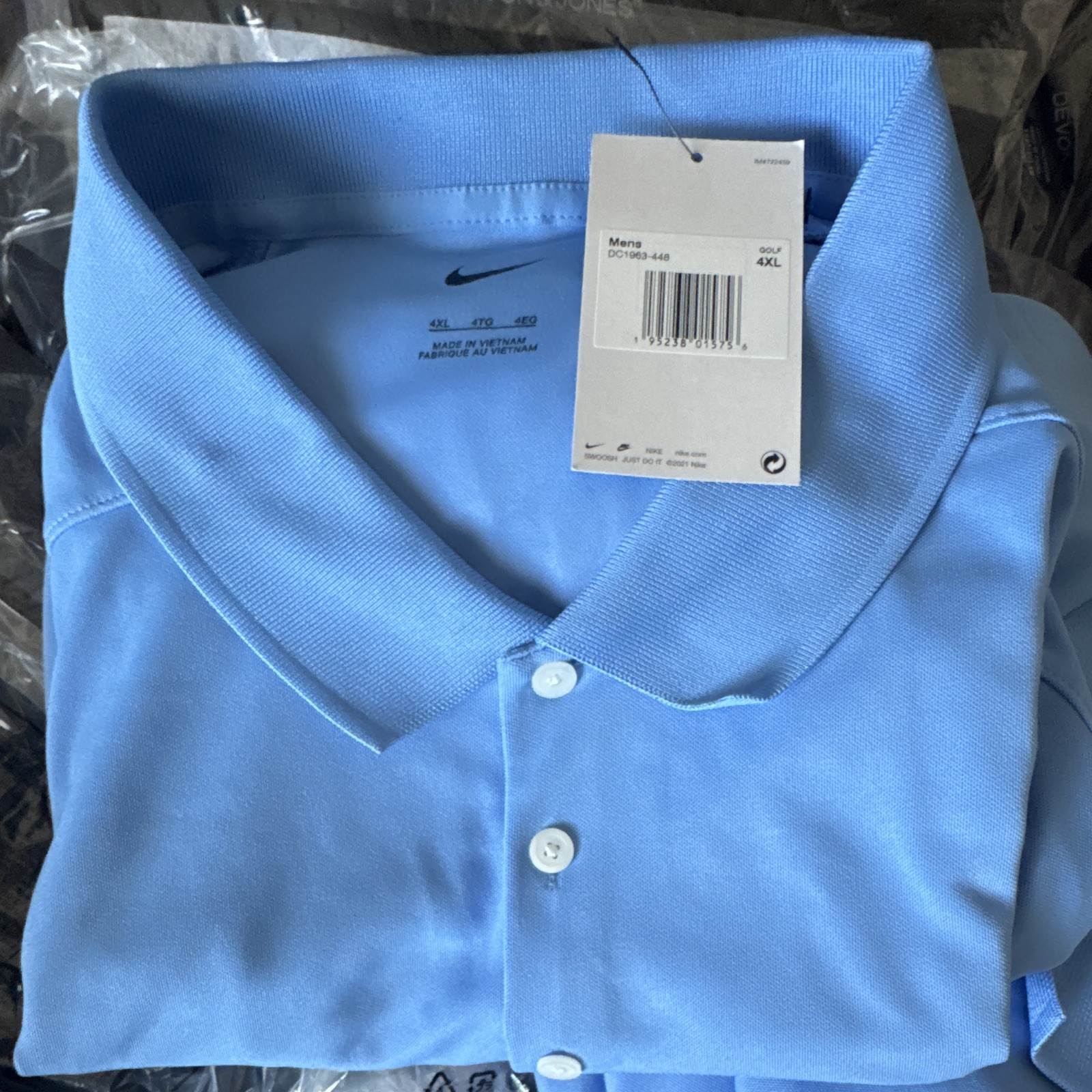 Nike Men’s Blue Solid Short Sleeve Polo Shirt 4XL Big & Tall DC1983-448