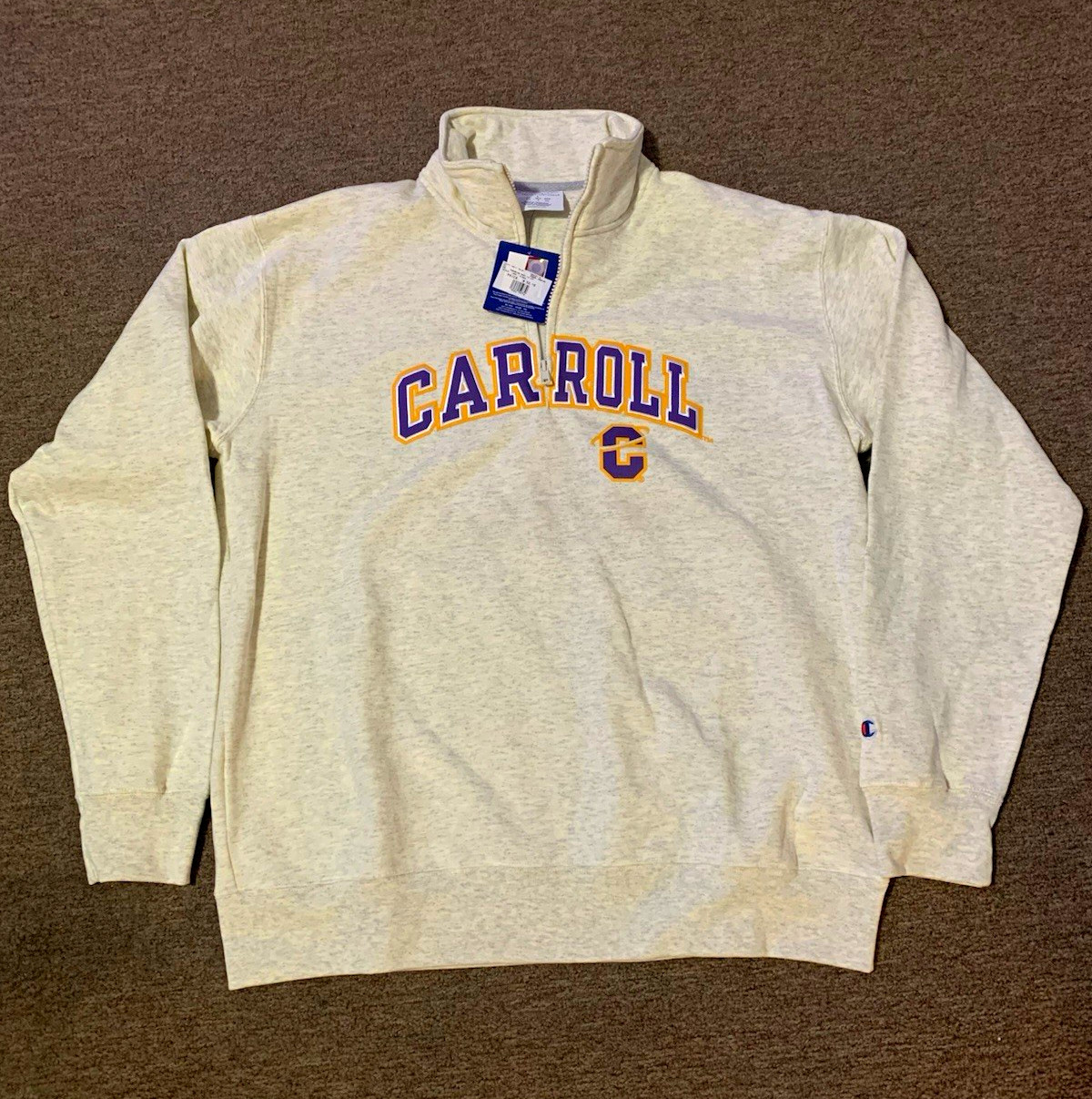 Champion Authentic Athleticwear Carroll University 1/4 Quarter Zip Fleece Size L