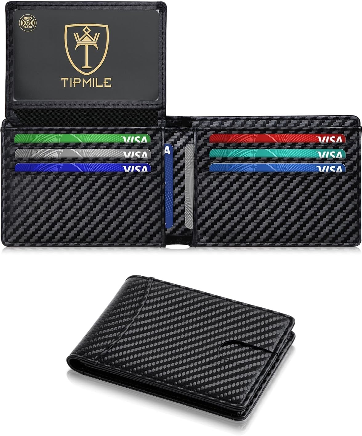 Men\'s Slim RFID Blocking Leather Wallet 12 Card Holder Front Pocket Bifold