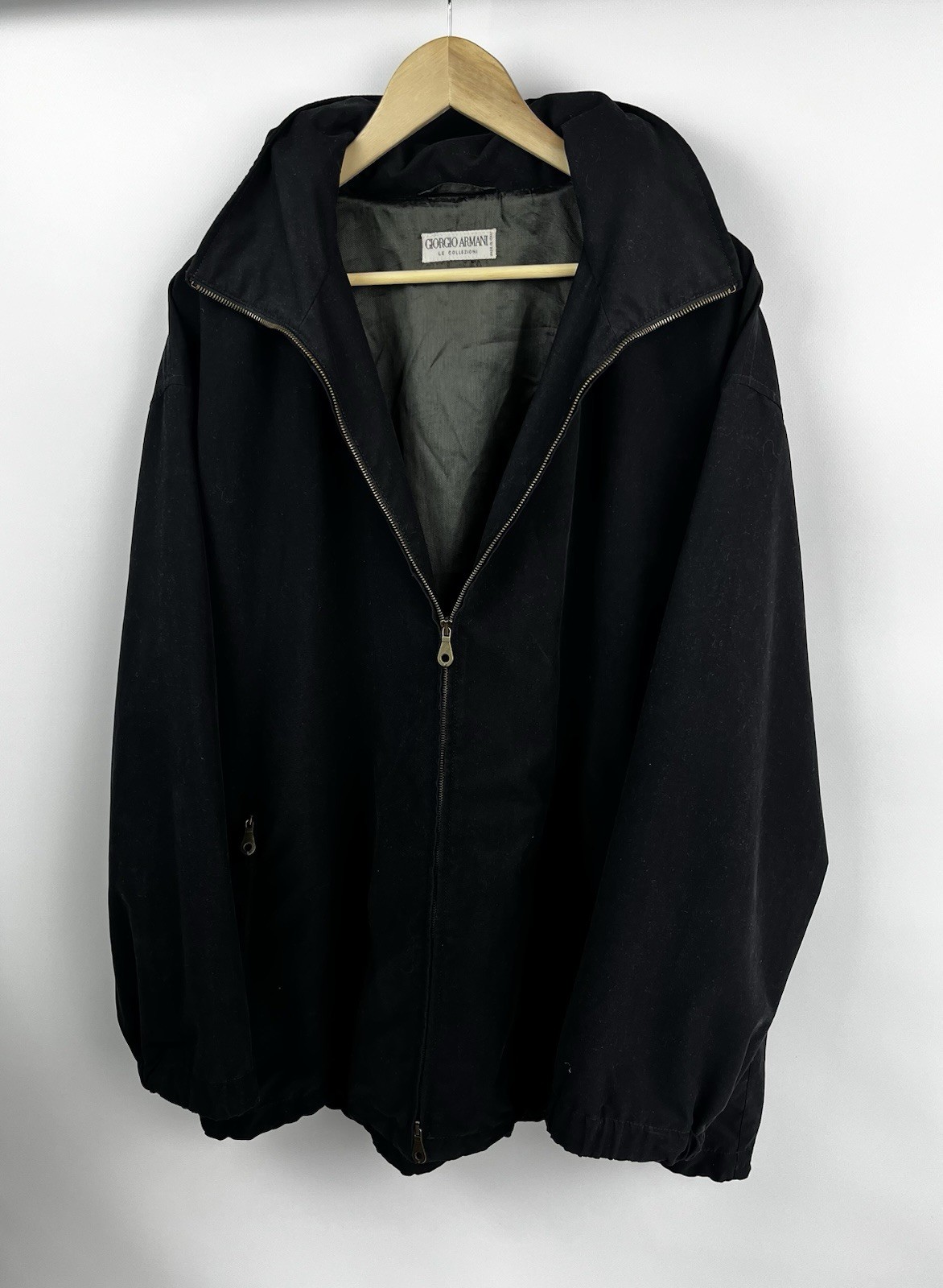 Giorgio Armani Ziper Jacket Vintage 80s Made Italy Size XL 