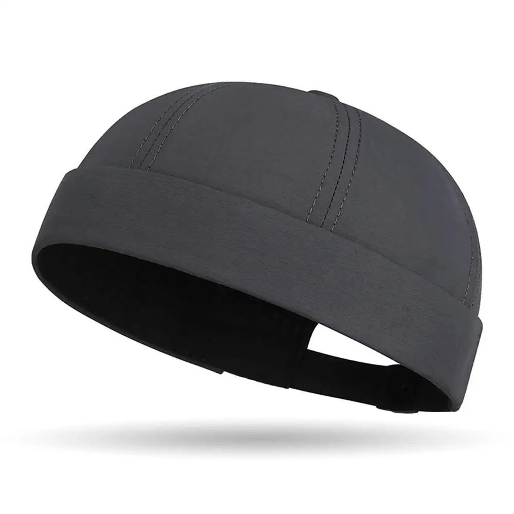 Large Brimless Hats Rolled Cuff Skull Cap Adjustable Sailor Docker Cap Xmas Gift