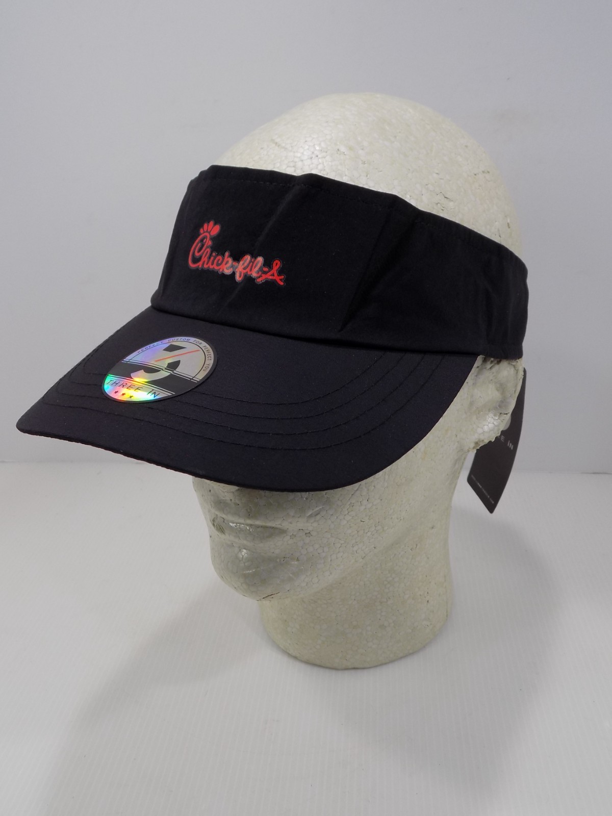 NEW Chick-Fil-A Visor Adjustable Black Hat Cap Red Employee Sun Work Uniform