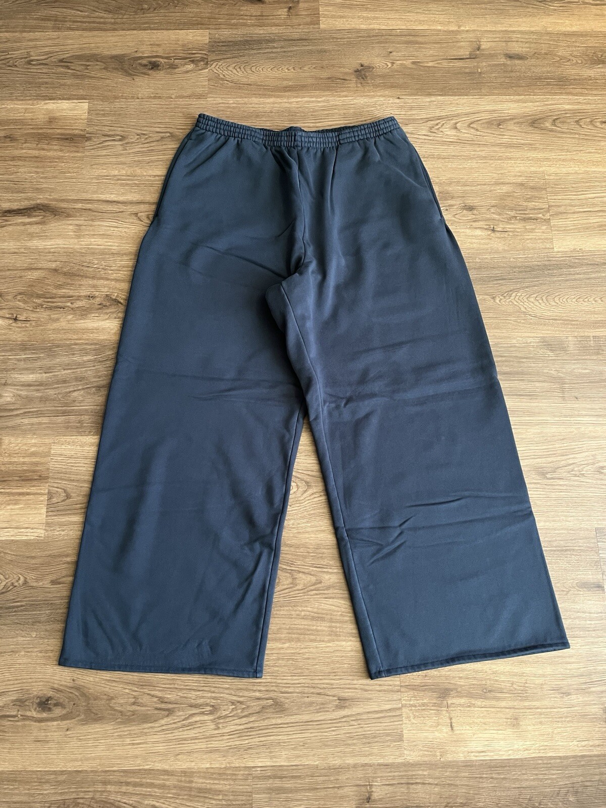 YGEBB Yeezy Gap Wide Leg Fleece Sweatpants Dark Blue Size XL