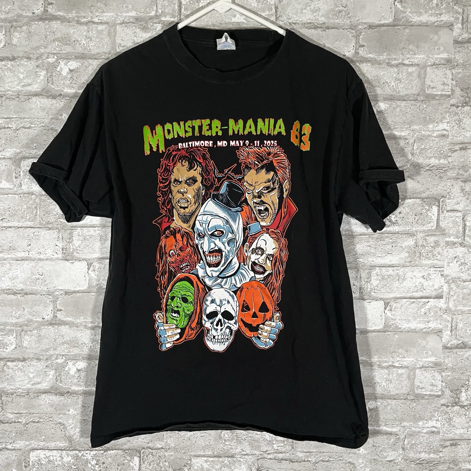 Monster-Mania Con 63 T-shirt 2025 Double Sided Horror Size Medium Baltimore MD