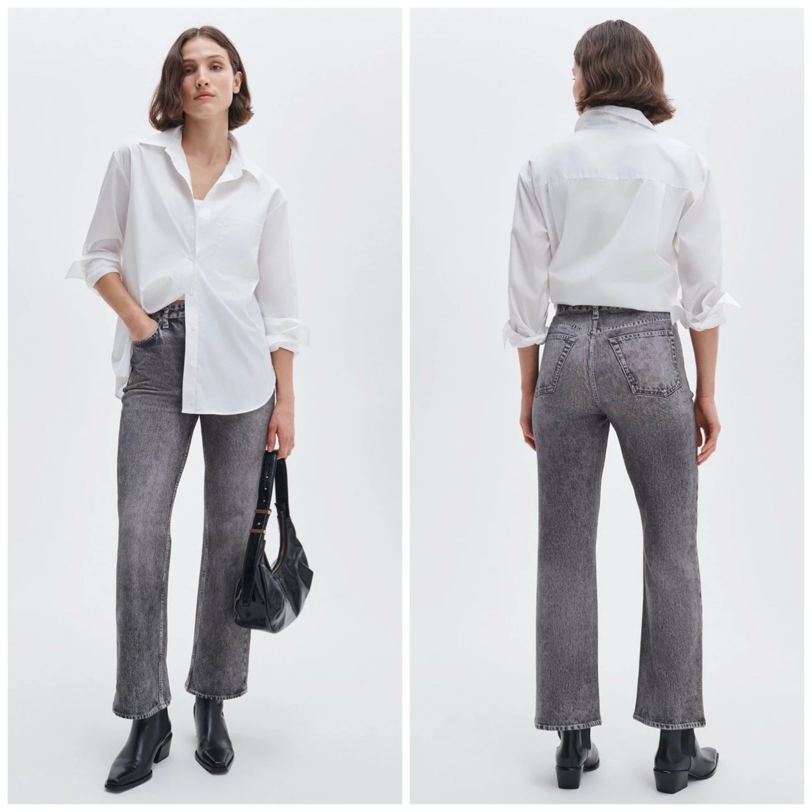 NWT Rag & Bone $268 Miramar Shea High Rise Relaxed Straight In Raven Size: 26