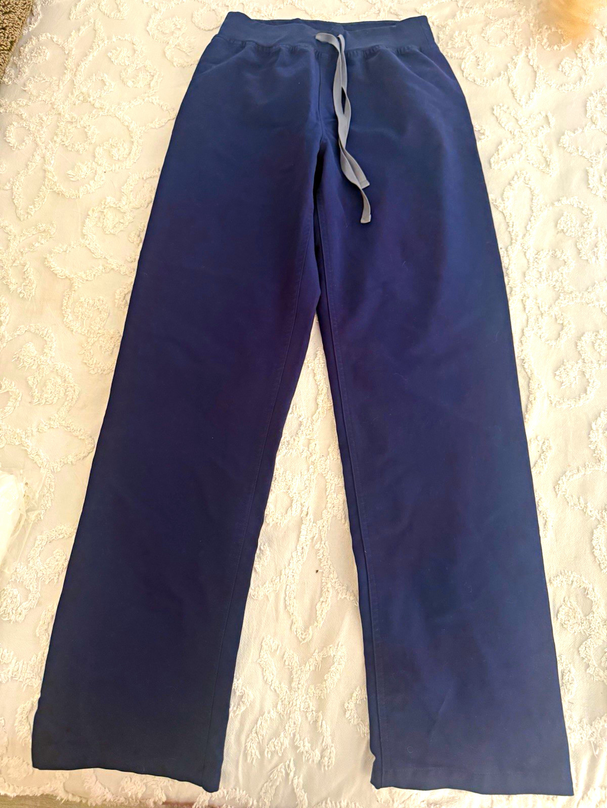 FIGS Technical Collection Women’s Scrub Pants Size S Navy Solid Drawstring #5