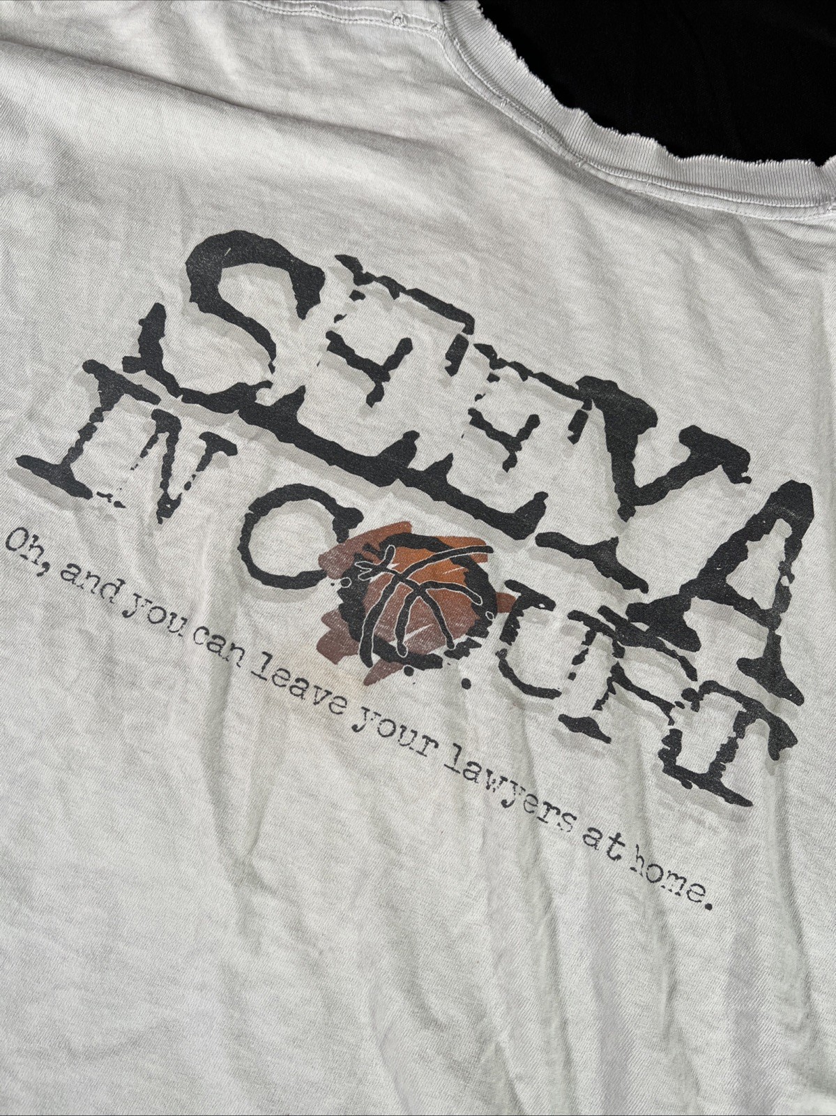 Vintage 90s No Fear Distressed T-Shirt XXL Single Stitch USA Hoops Basketball