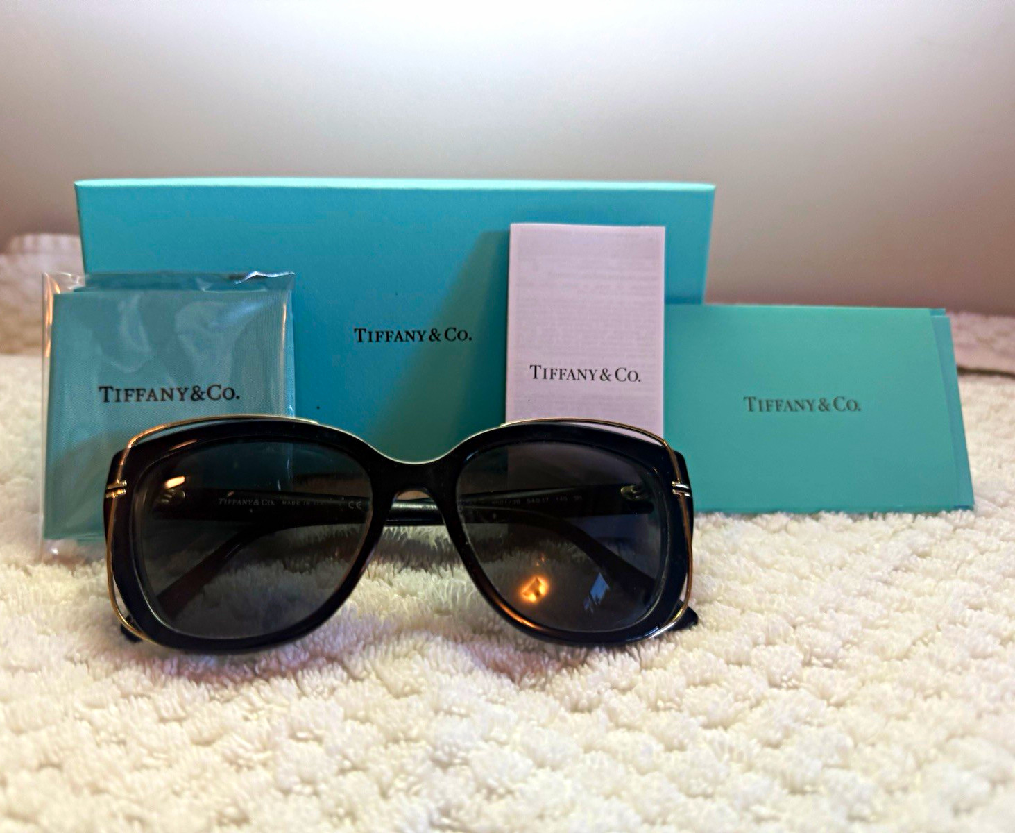 Tiffany & Co. TF 4148 8001/3B Oversized Square Sunglasses Black/Gray 54/17