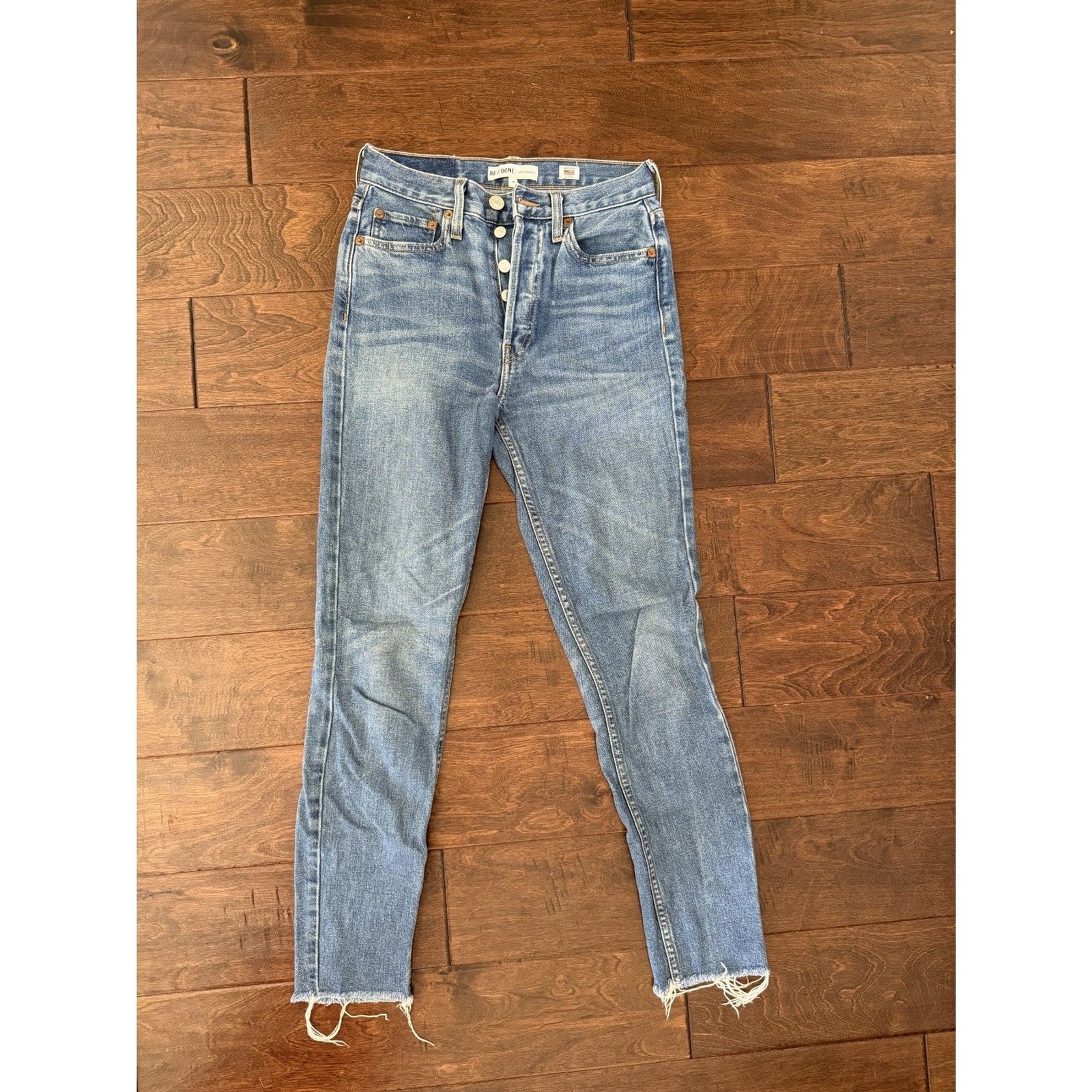 RE/DONE Originals High Rise Ankle Crop Jeans Medium Vintage Made in USA 24