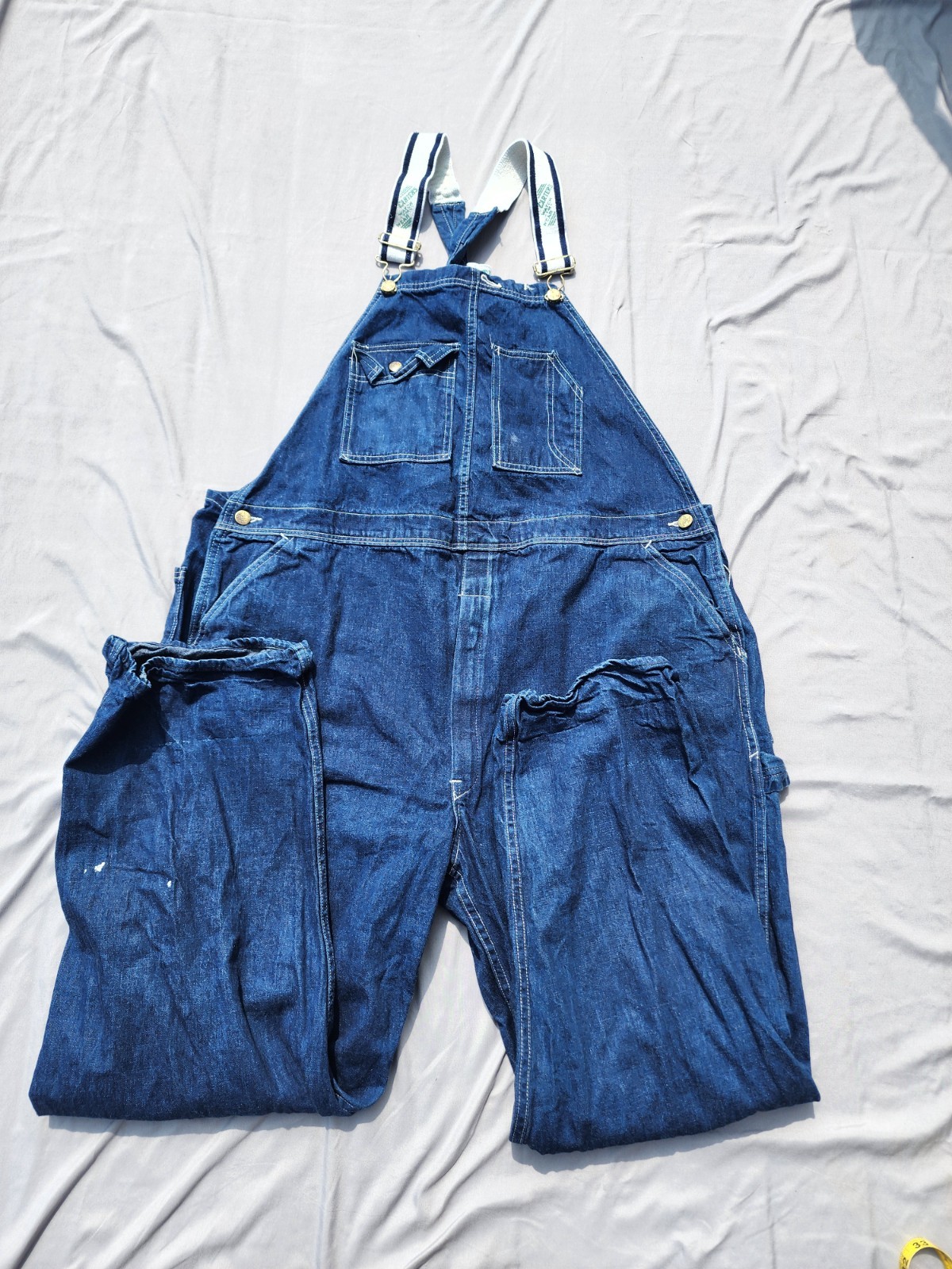 Vintage Carters Watch The Wear Overalls Men M Blue Denim Workwear Carpenter USA