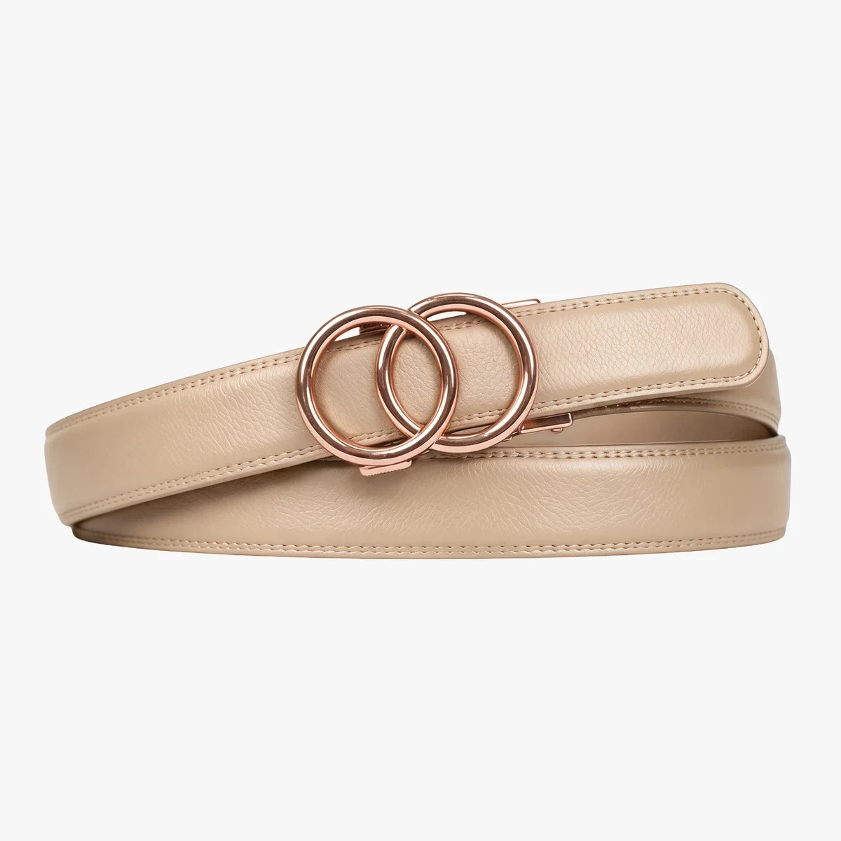 NEW Bella Belts Modern Belt - Beige & Rose Gold Tone Customizable Size