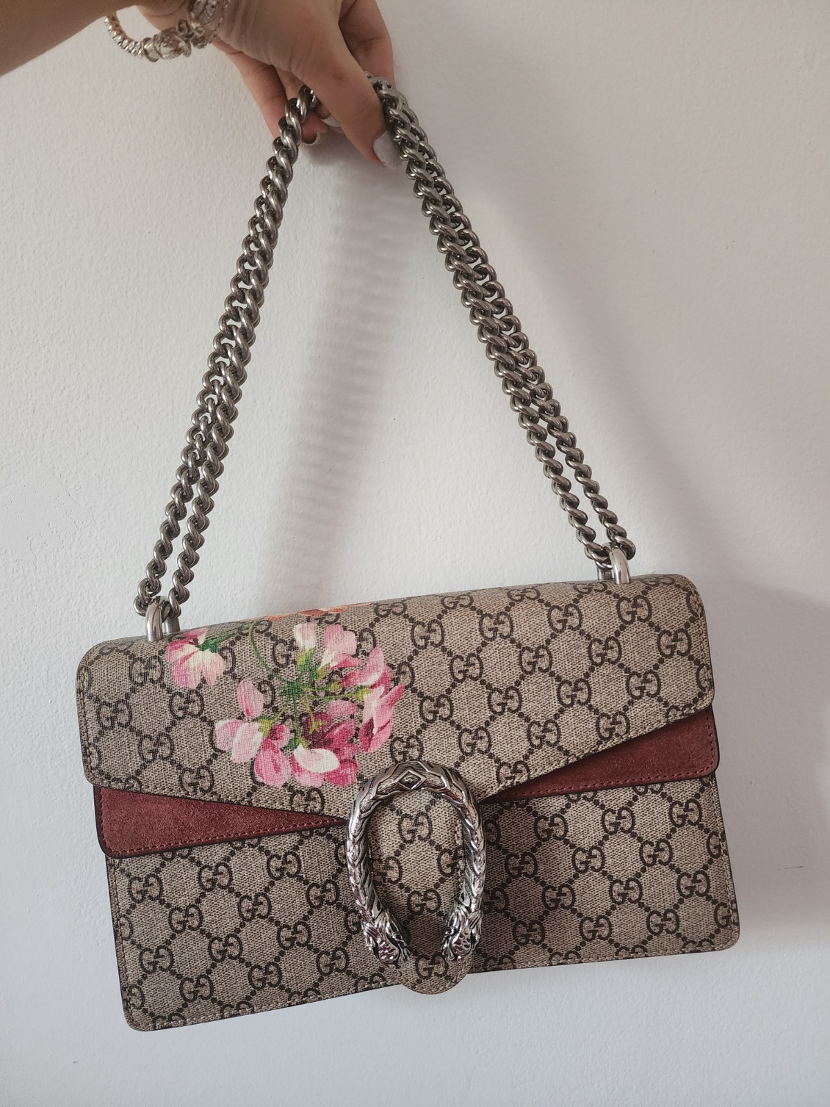 Gucci Dionysus GG Flora Shoulder Bag Beige/Red Canvas