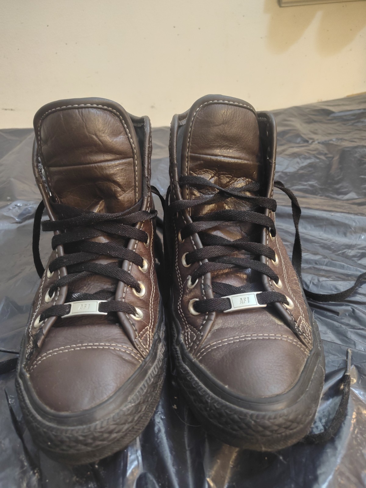 Very Rare Converse Chocolate Brown Leather Shoes 140163C Men\'s 8 Women\'s 10
