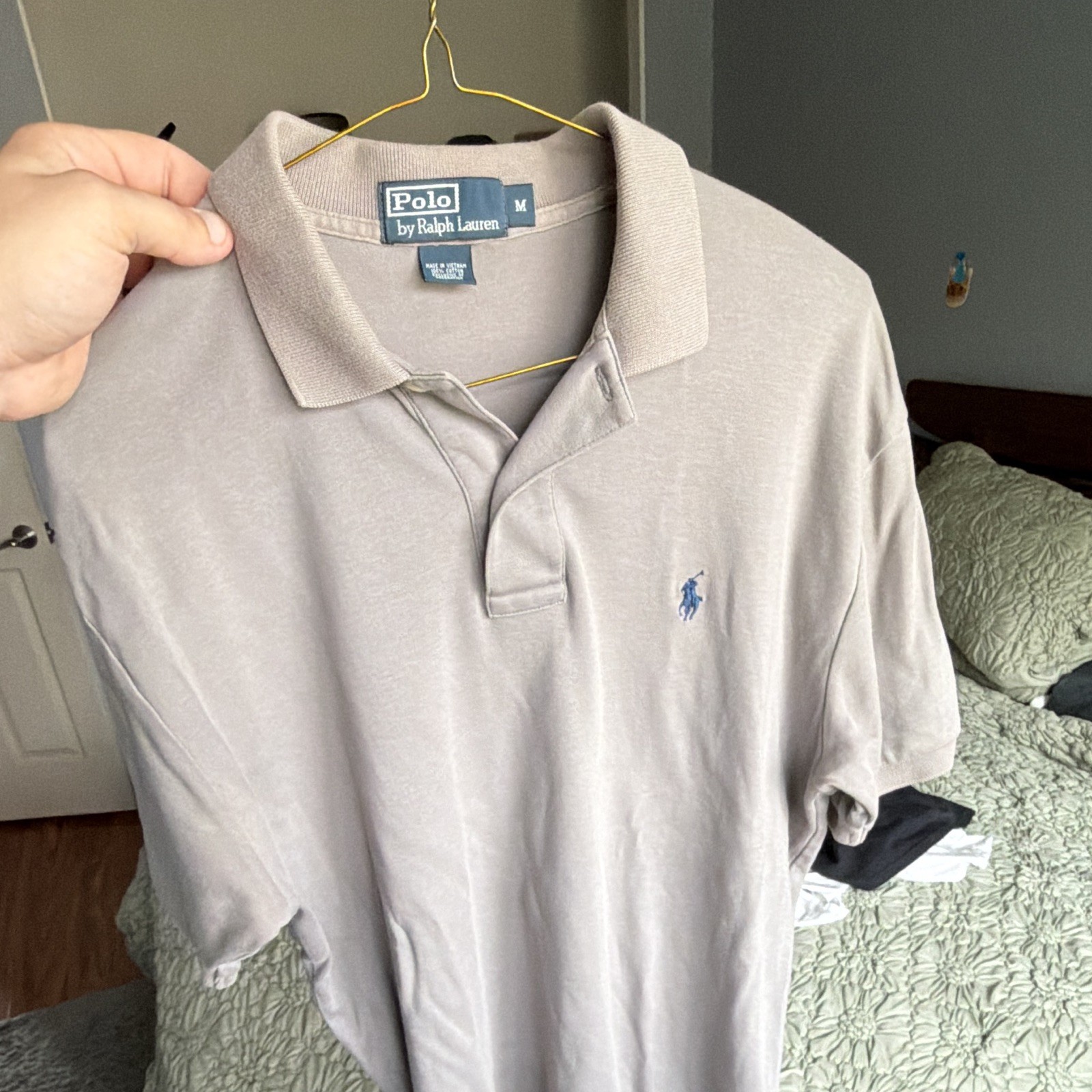 Polo Ralph Lauren Men\'s Polo Shirt Medium - Gray Interlock Cotton Short Sleeve