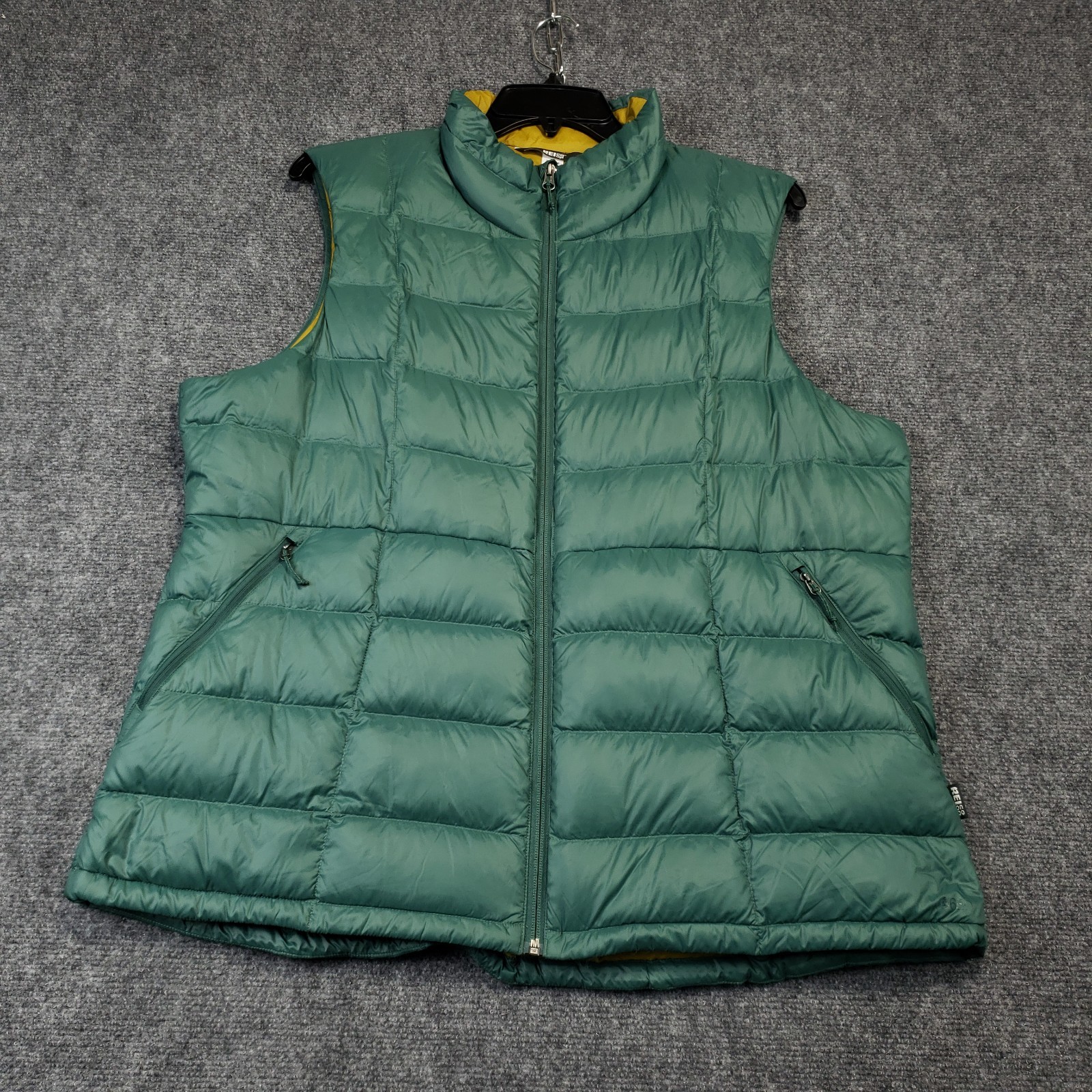 REI Co-op 650 DownFull Zip  Puffer Vest Women Size 2XL Green Zip Pockets Jacket