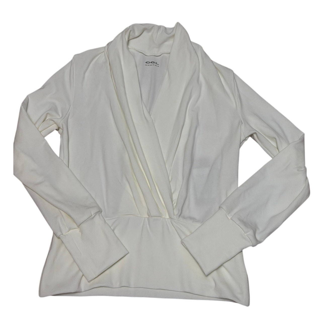 NWT - OGL EcoMousse ProWarm Deep Neck Tuckable Sweatshirt - White - Size Medium