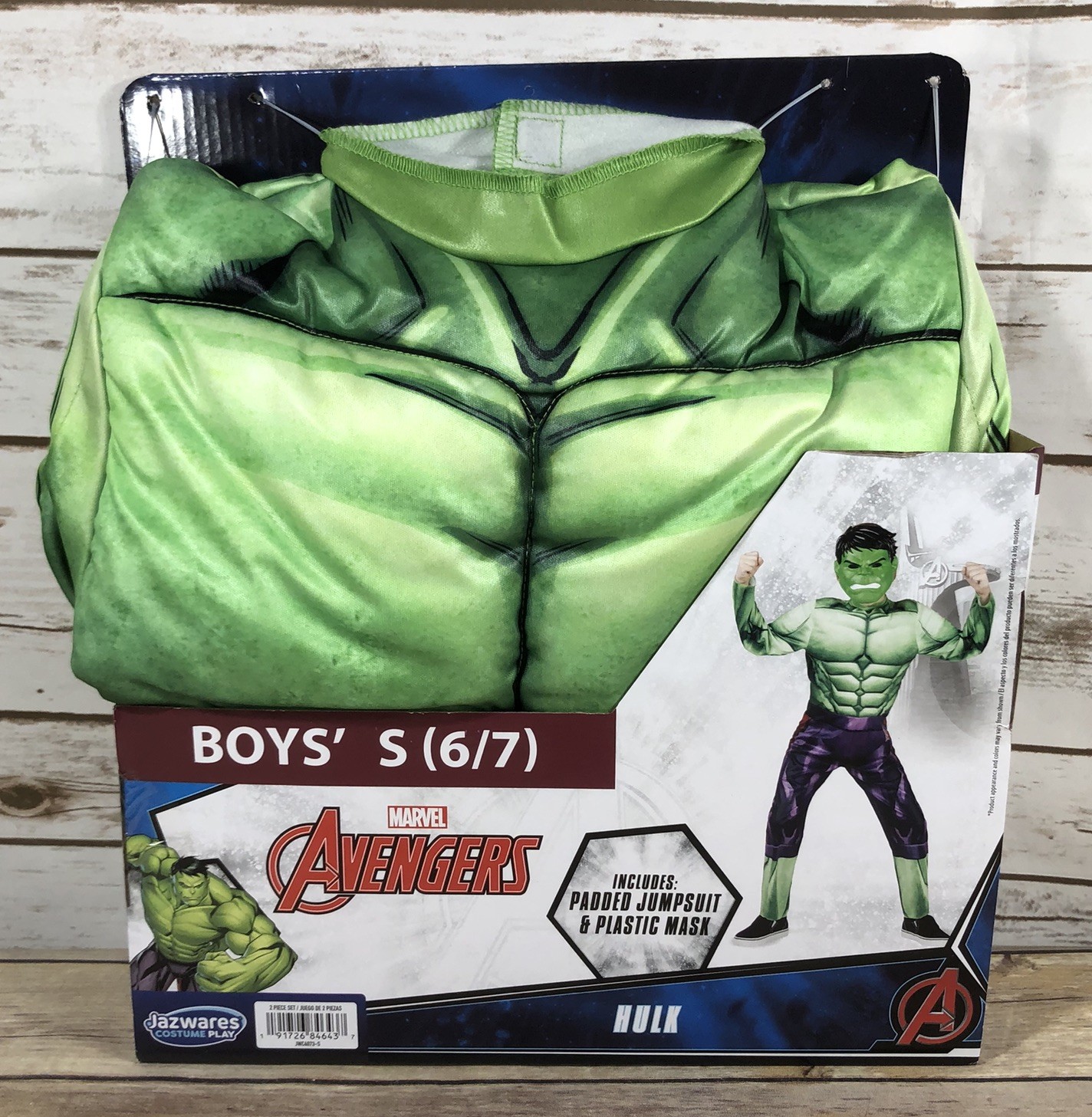 NEW Jazwares Marvel Avengers HULK Costume Boys Size Small 6/7 Halloween Green
