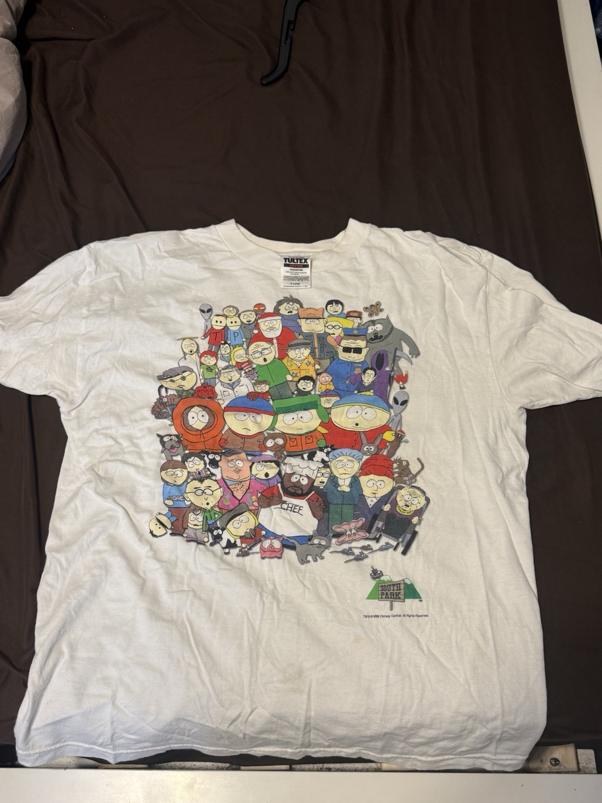 vintage 1998 South Park Full Cast Character Collage T-Shirt