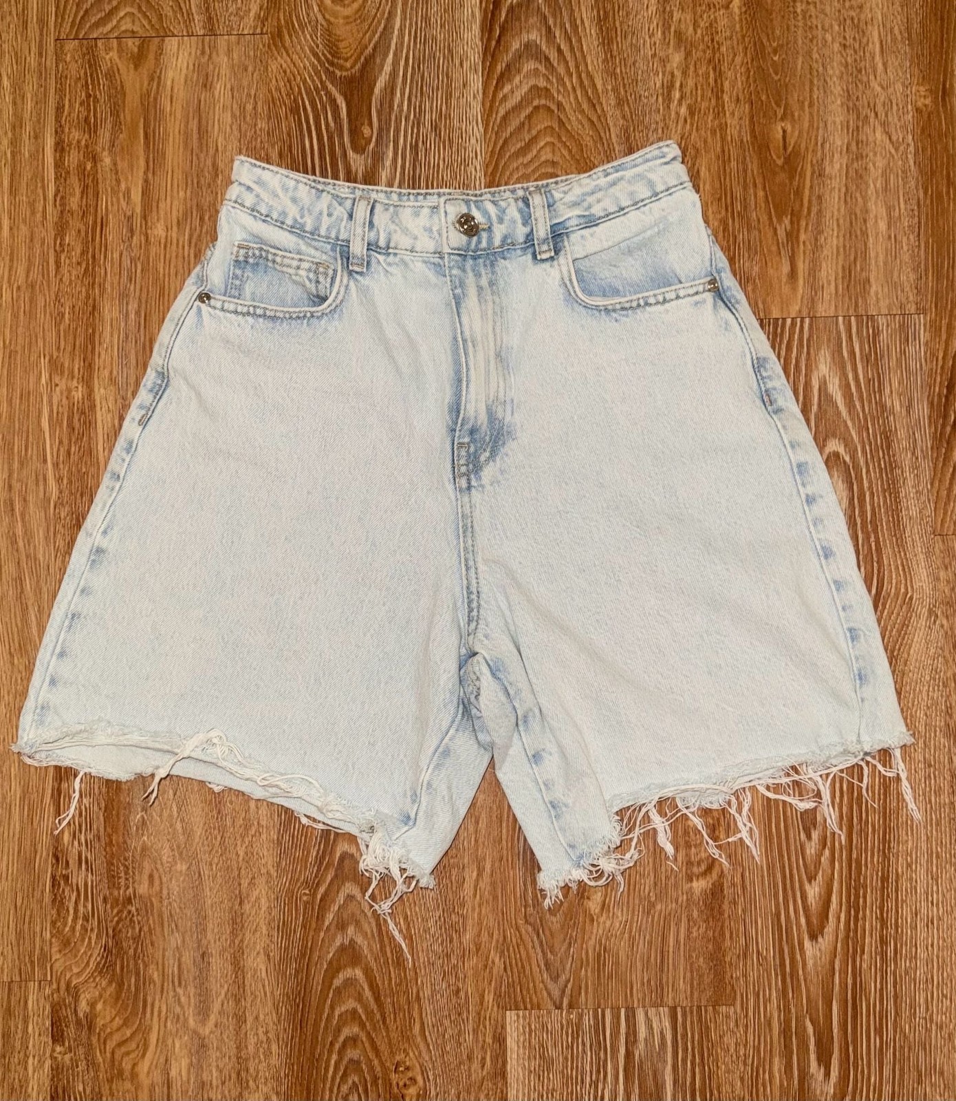 Zara Denim Cutoff Shorts Light Wash EUR 36
