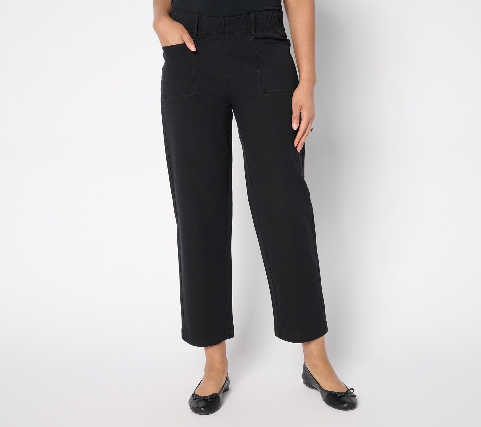 Anybody Women\'s Pants Sz XL All-Stretch Twill Straight Leg Ankle Black A683177
