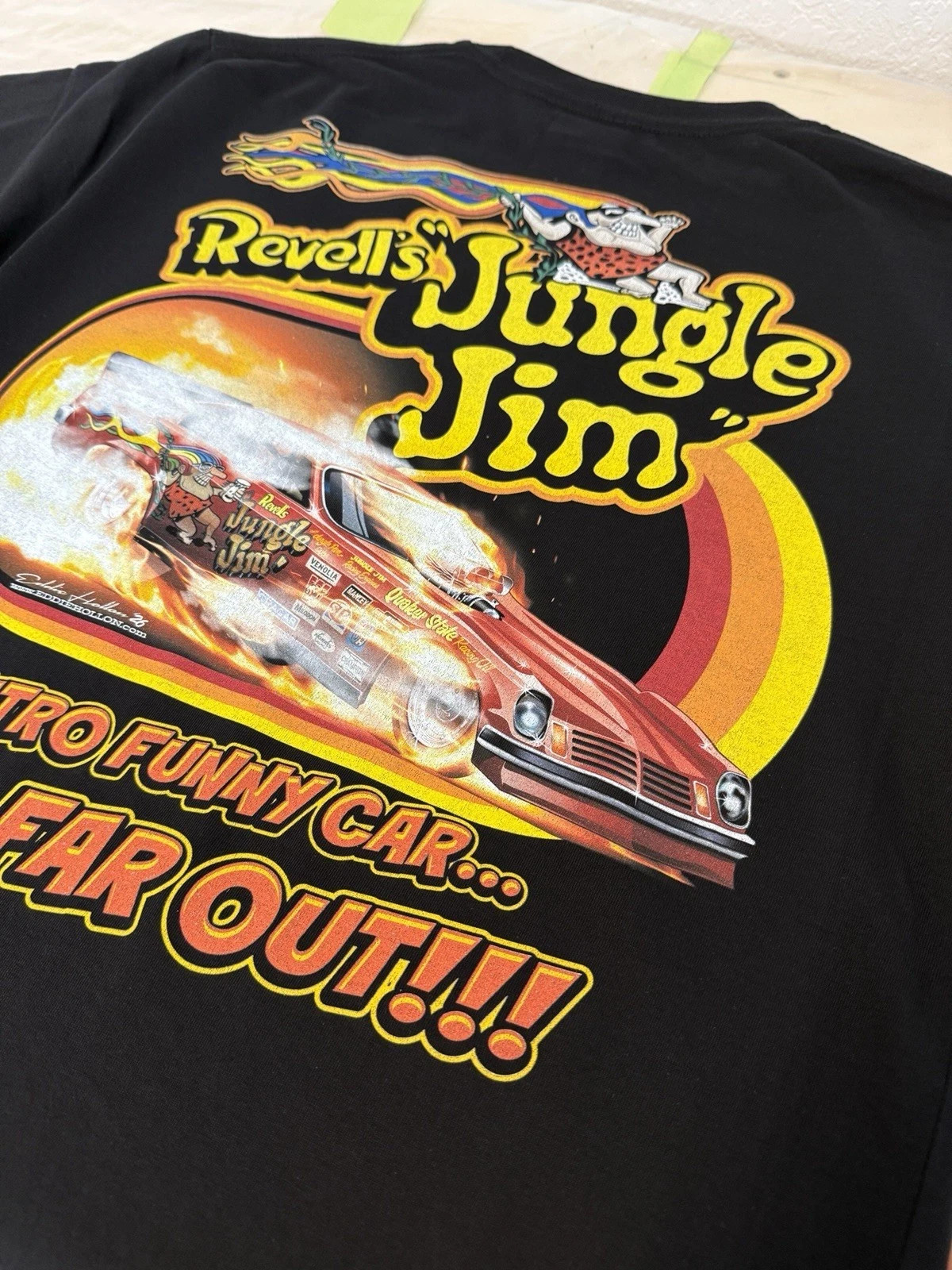 Jungle Jim Red Vega On Fire Vintage Style T-Shirt