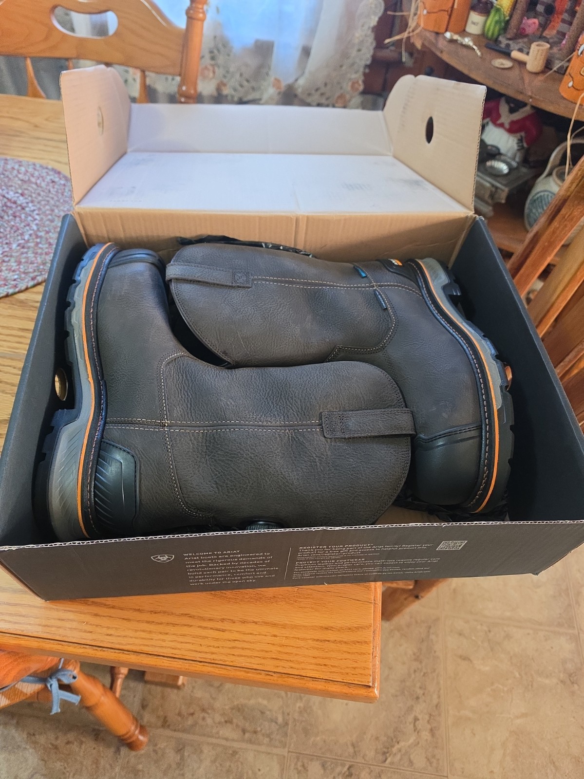 Ariat  Mens Stump Jumper BOA H20 Comp Toe Safety Boots - Iron Coffee 11D