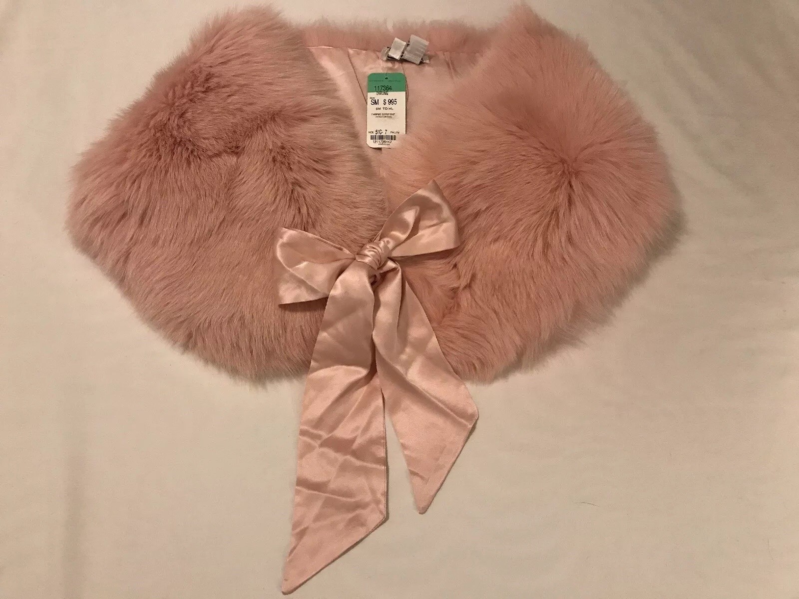 Carlisle Pink Fox Fur Shoulder Wrap - S/M - New With Tags