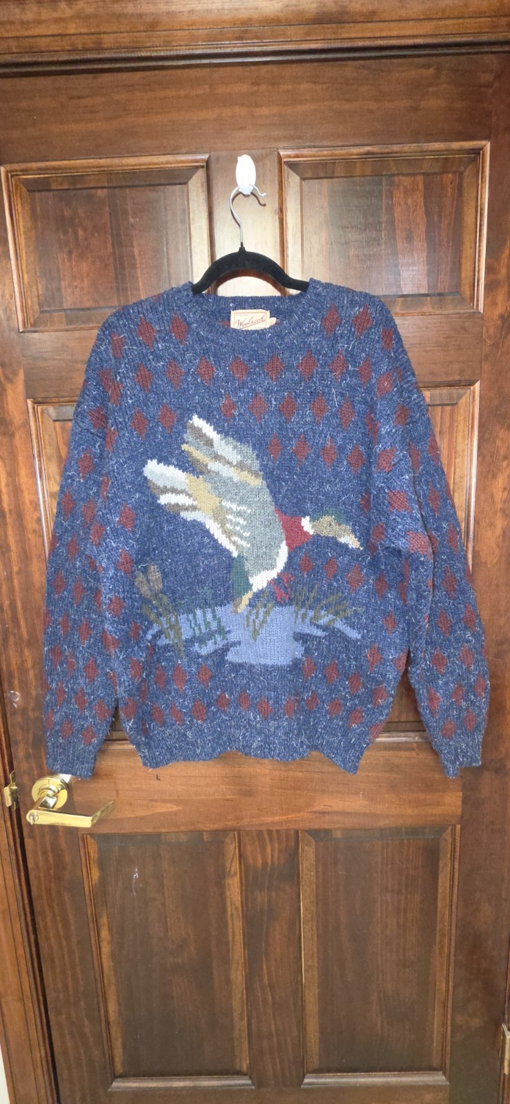 Vintage Woolrich Mallard Duck Sweater Mens XL 100% Wool Hunting 80s 90s