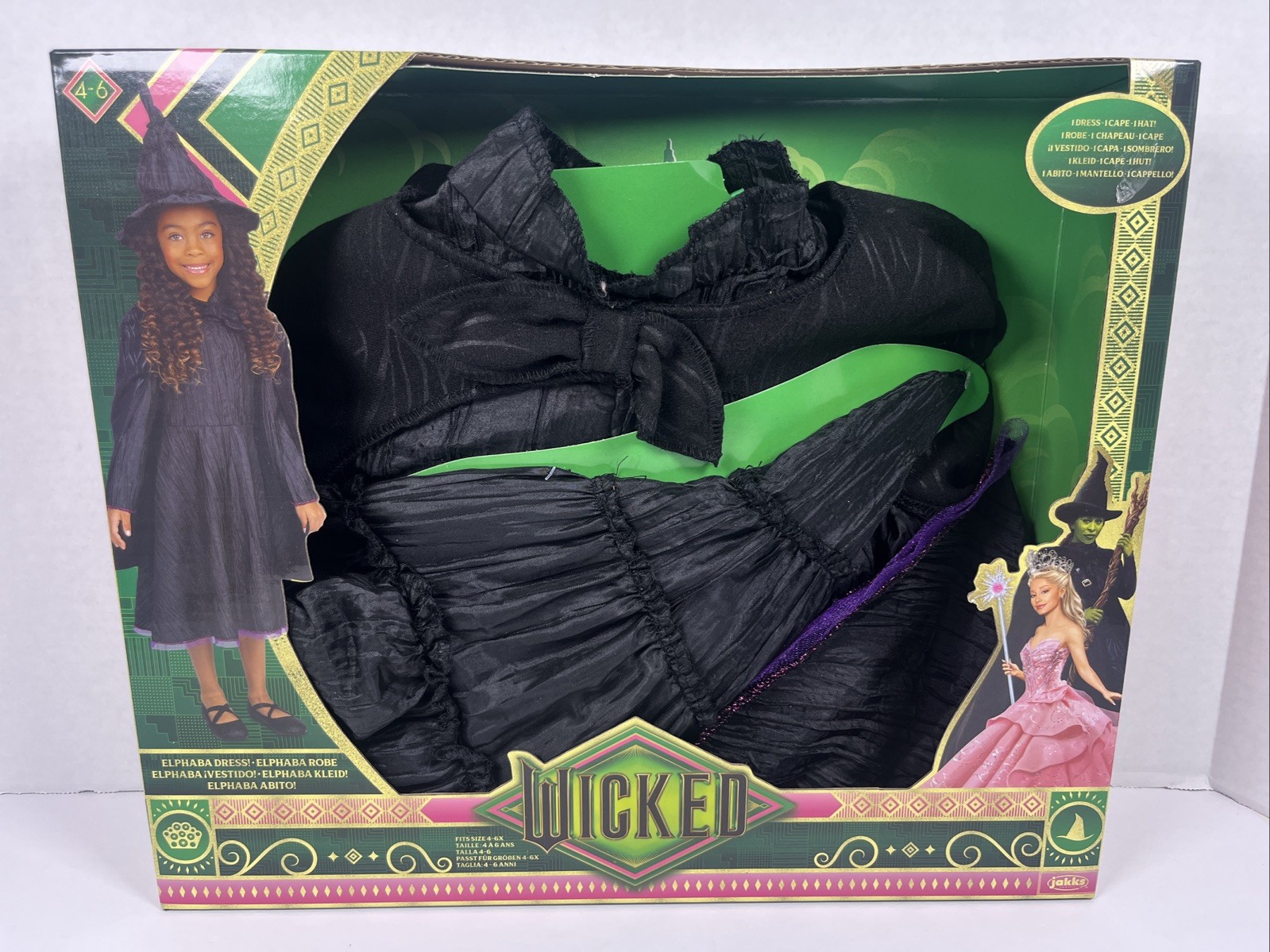 Wicked Deluxe Elphaba Black Dress & Accessories Halloween Costume