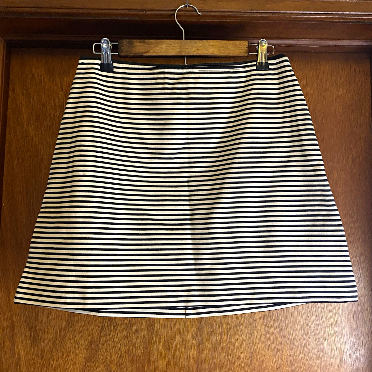 Everlane The Dream Mini Skirt Medium Black White Striped A-Line NWT