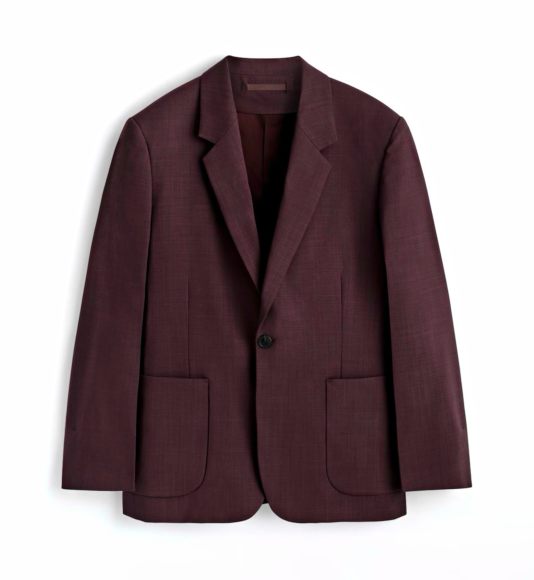 COS Relaxed-Fit Wool Blazer Men\'s Brown/Purple Size 38R