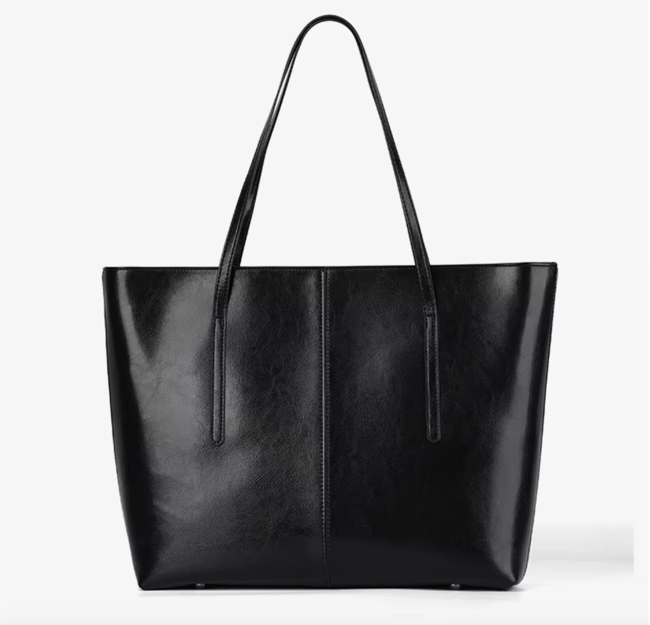 Genuine leather tote bag, Black (Pre-Order, Now 20% off)