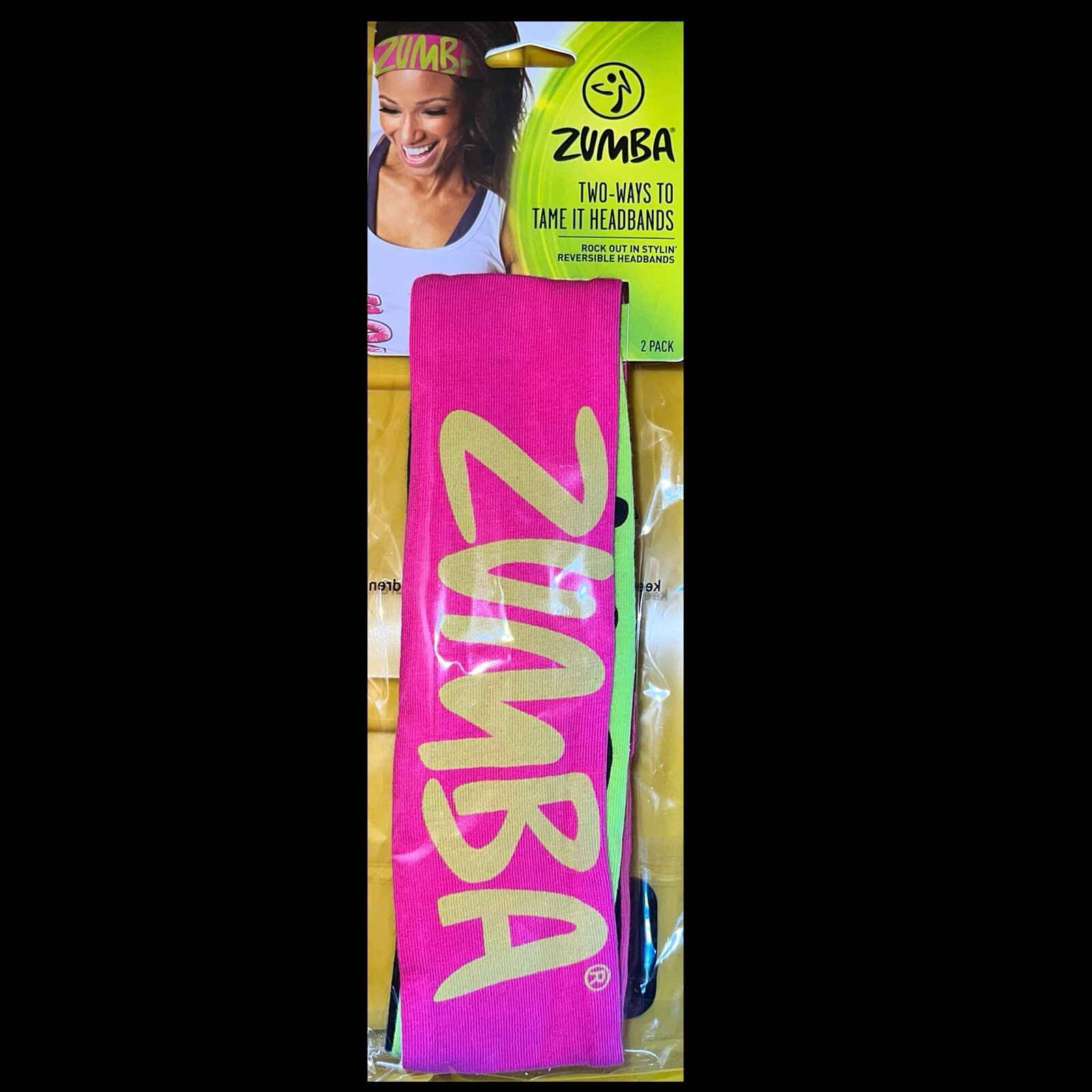 NIP Zumba Fitness Rock Out Reversible Headbands Set Of 2