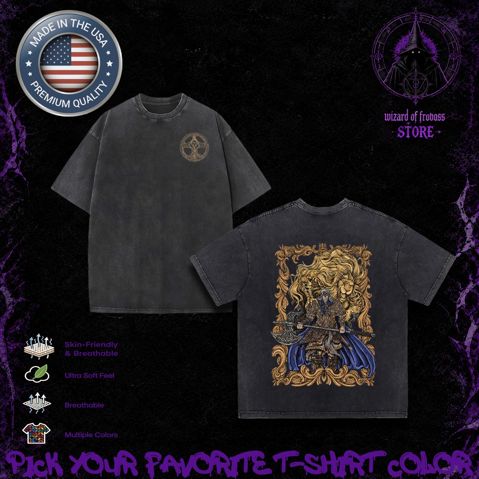 Repent Vintage Washed WOF Godfrey First Elden Lord Graphic Tee