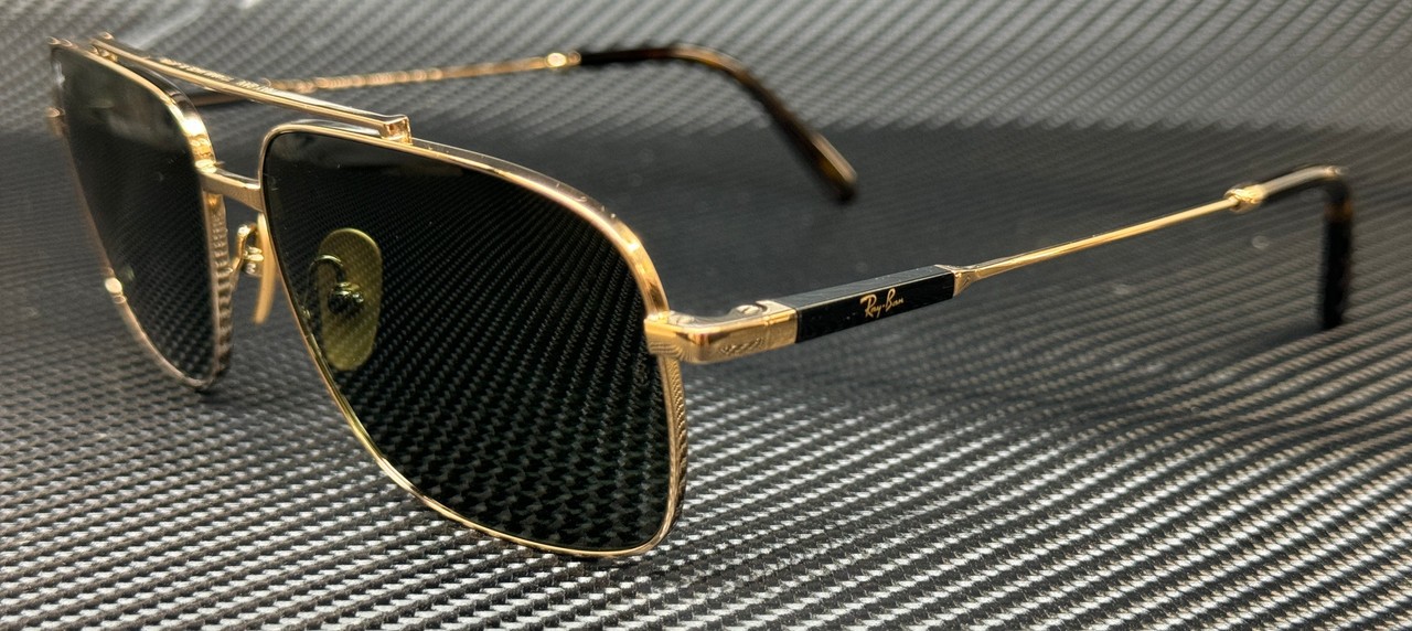 RAY BAN RB8096 926531 Gold Green Michael Titanium 59 mm Sunglasses