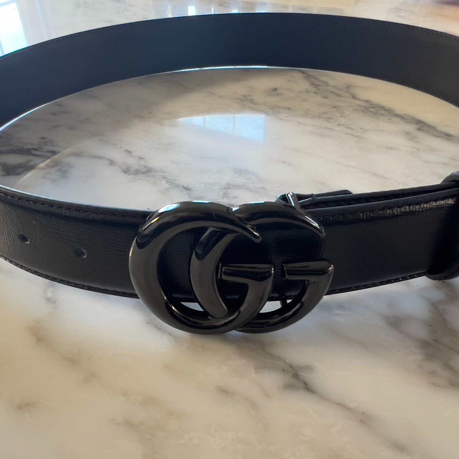 Gucci Black GG Buckle Belt Size 100cm Fits 34-36 Waist