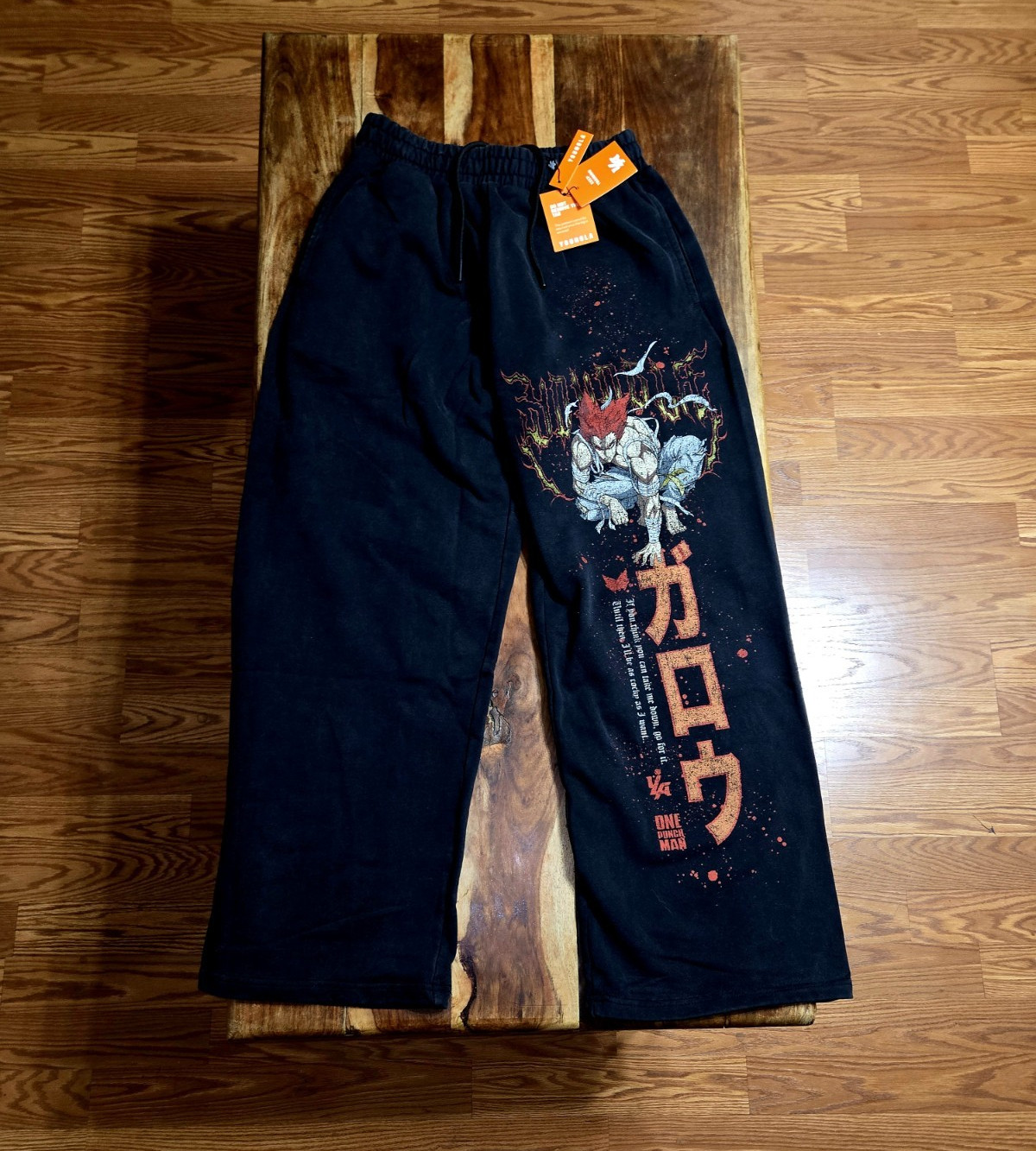 YoungLA x One Punch Man Collab Black Fleece Sweatpants