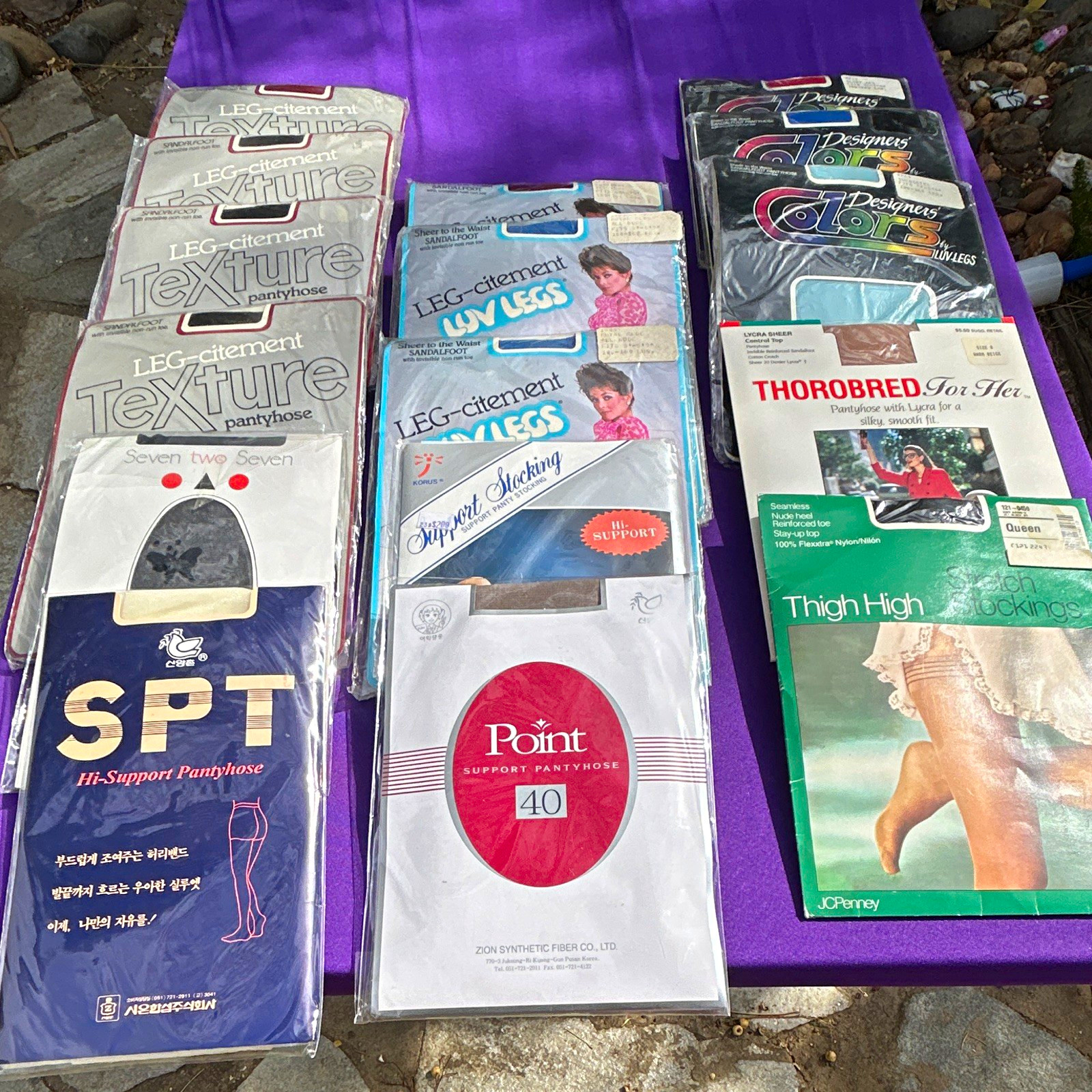 Vintage 70-80s Pantyhose Stockings Bulk Lot 16 Packs NOS Sealed JCPenney Texture