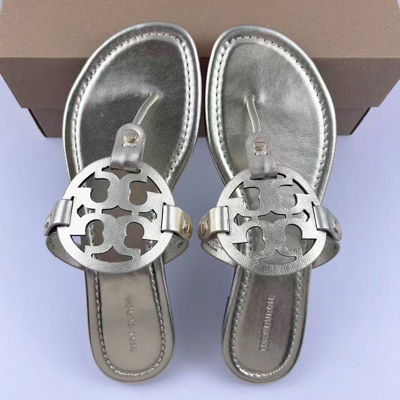 Tory Burch Miller Metallic Sandals Women's Flat Sandals Thin Bottom All Colors