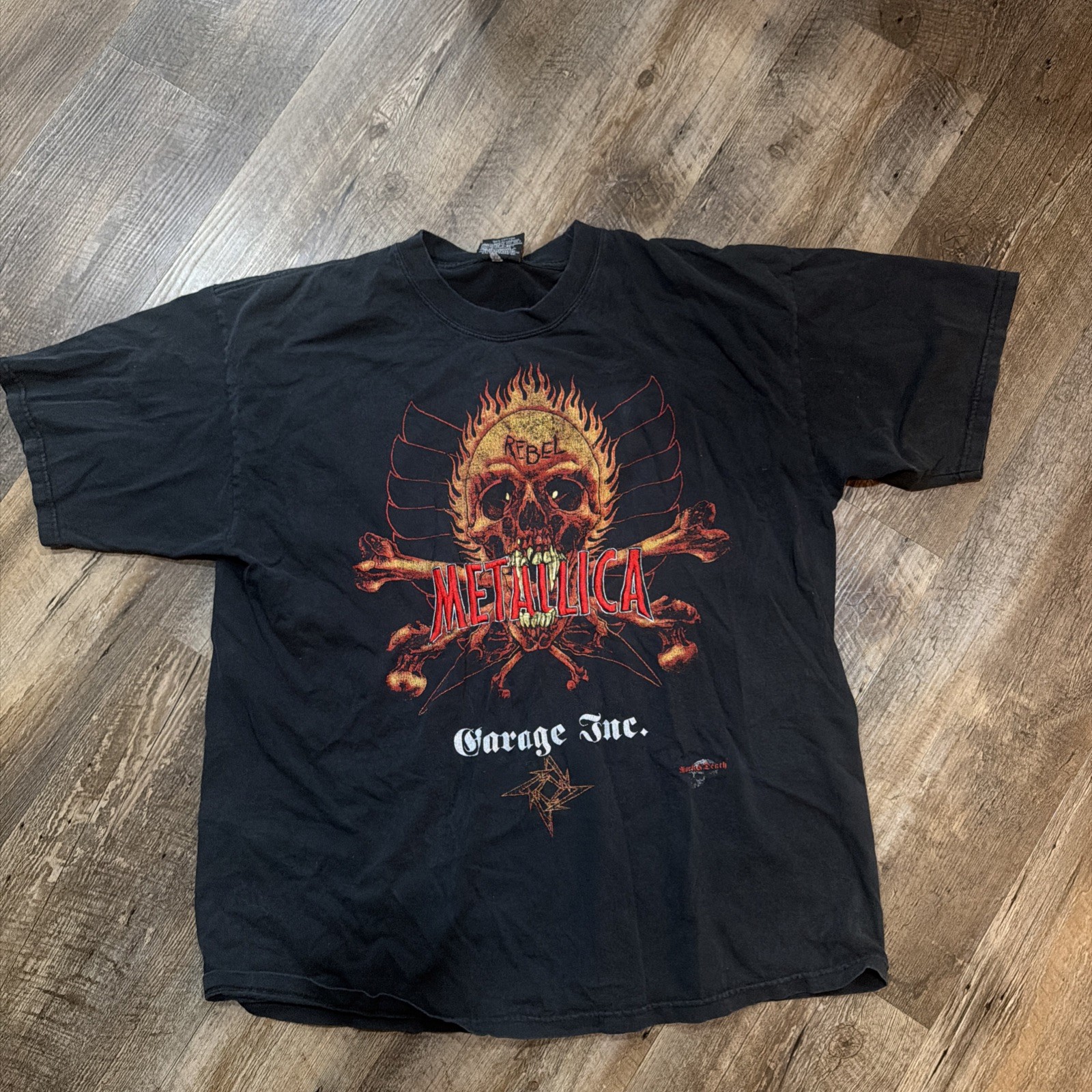 Vintage Rock & Death Metallica Graphic T Shirt Sz XL Rebel Flaming Skull Y2K