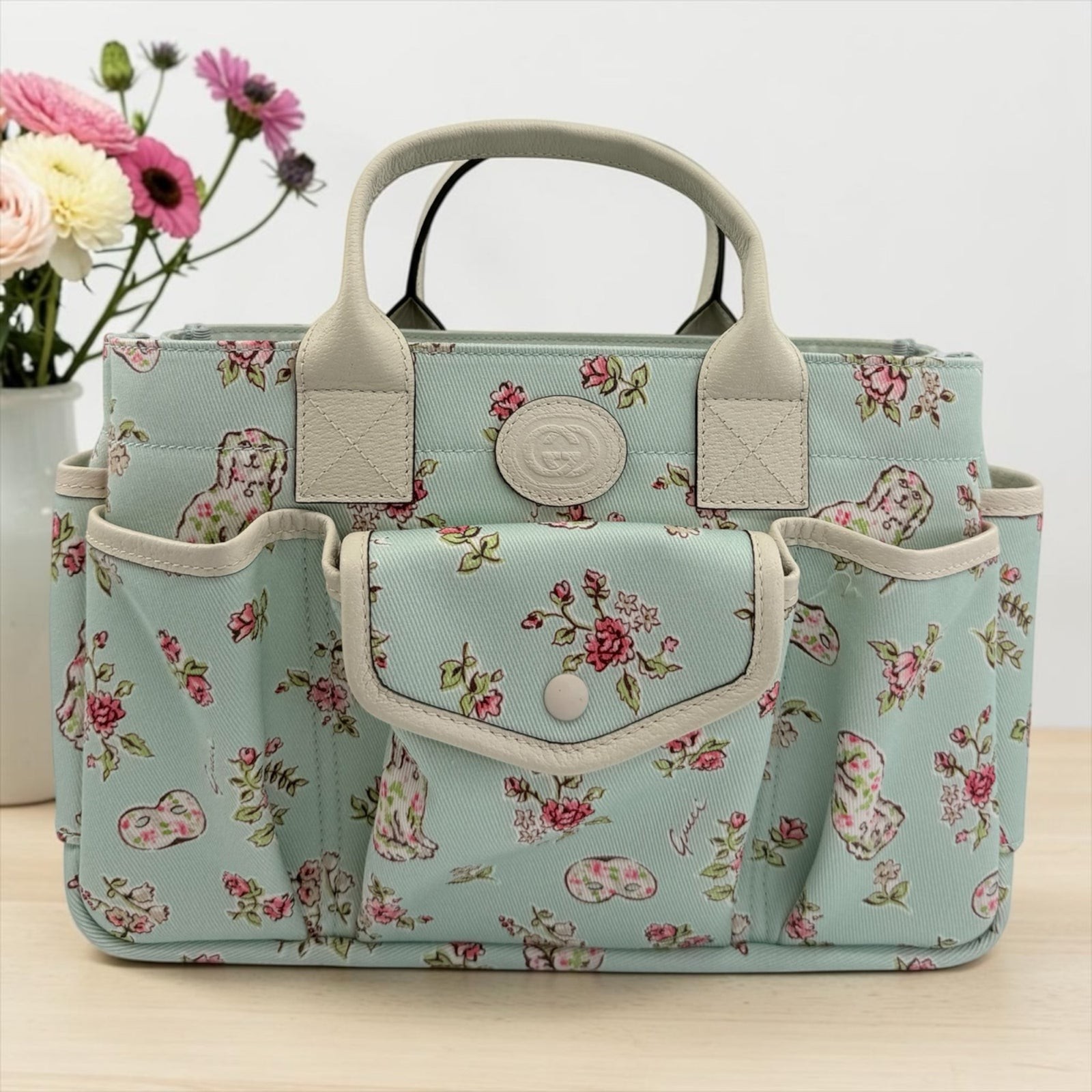 Gucci Floral Canvas Tote