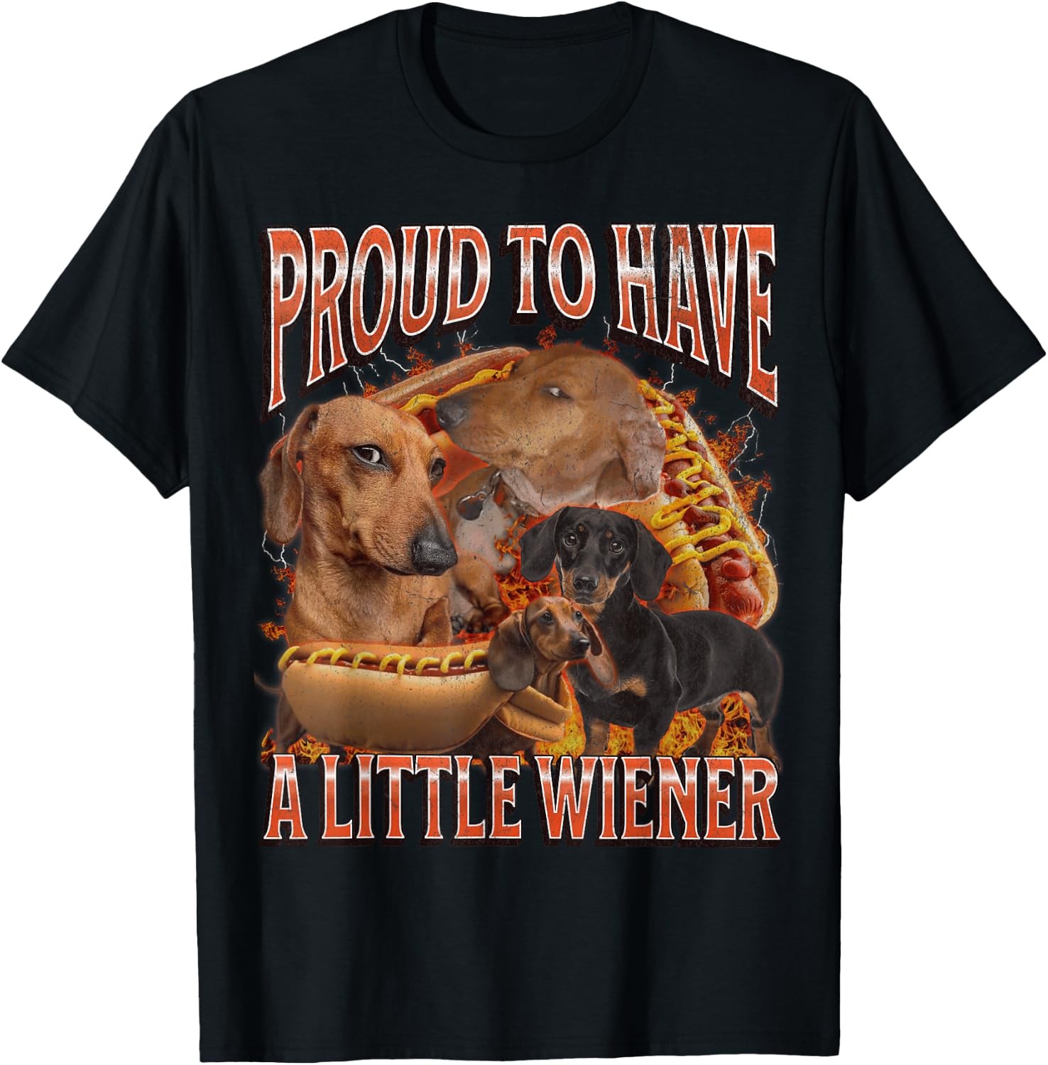 Proud To Have A Little Wiener Funny Offensive Dog Lover Graphic T-Shirt Unisex