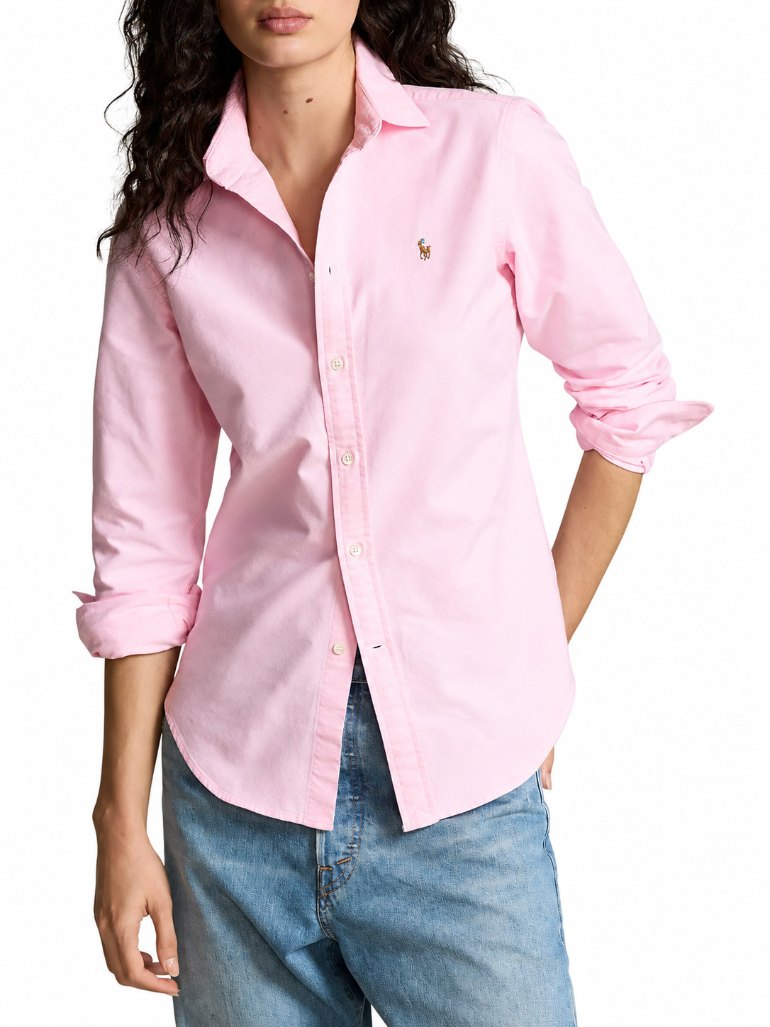 Polo Ralph Lauren  Women\'s Pink Small The Iconic Classic Fit Cotton Oxford Shirt