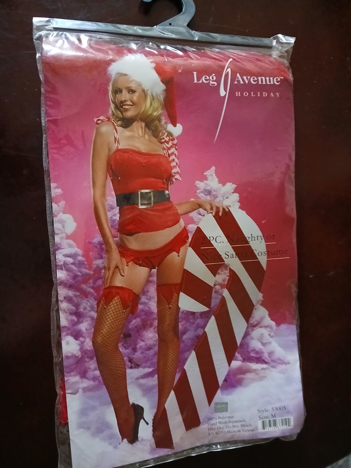 Naughty Or NICE Santa Costume-2 Piece. Size M